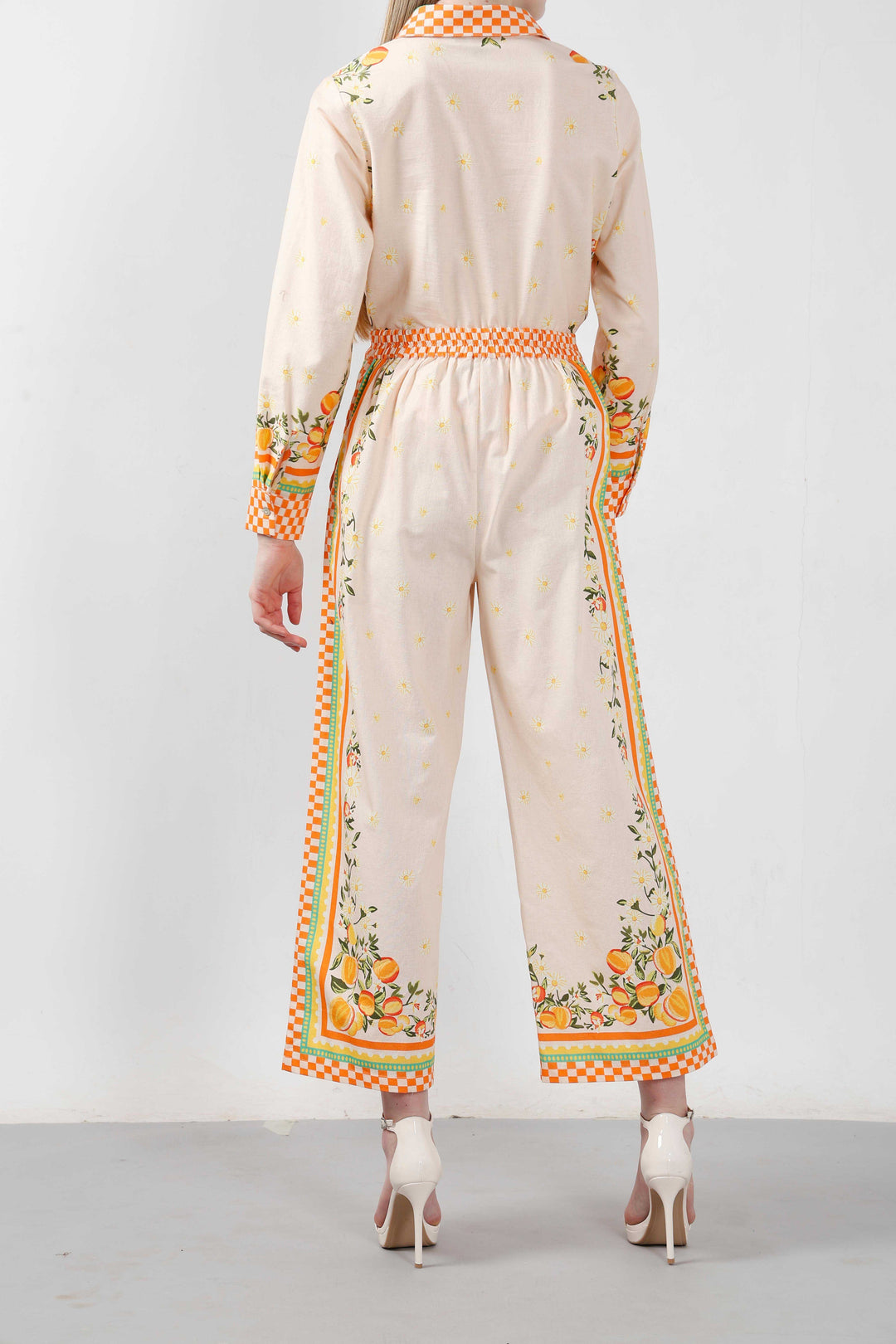 Vero Moda Yellow Printed Pants