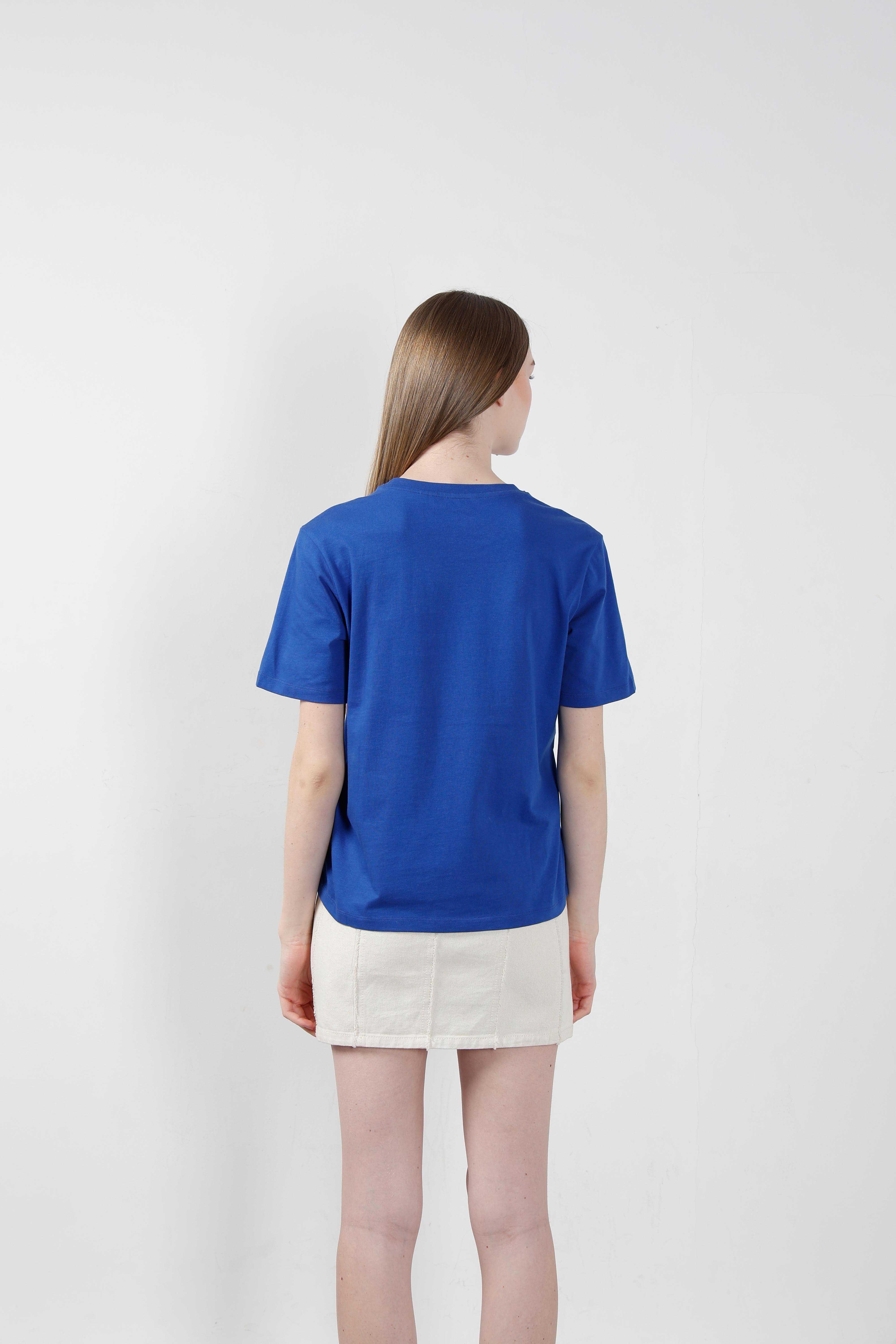 Vero Moda Blue Shell Stamp Cotton T-Shirt
