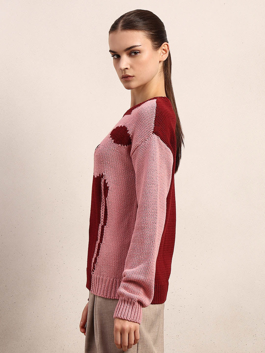 Dual Tone O-Neck Pullover