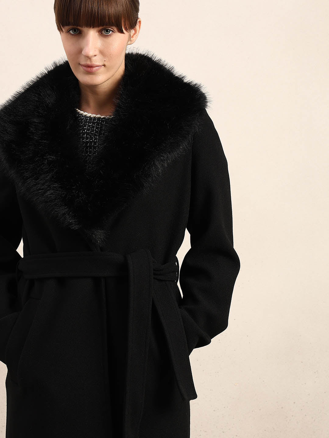 Black Belted Long Coat