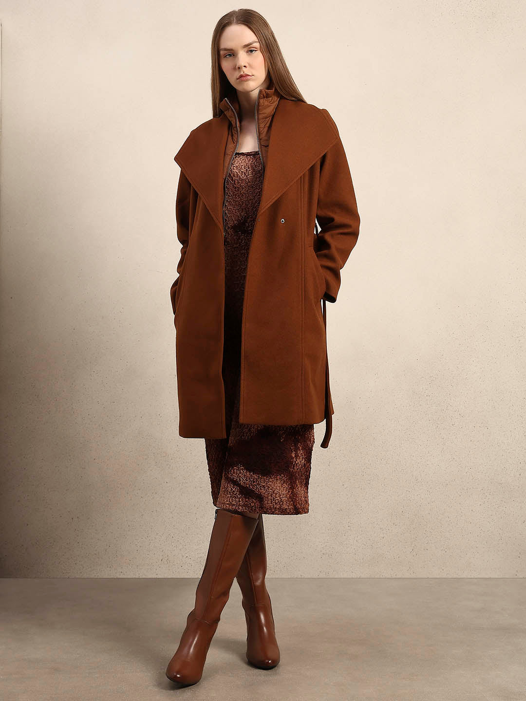 Brown Belted Coat