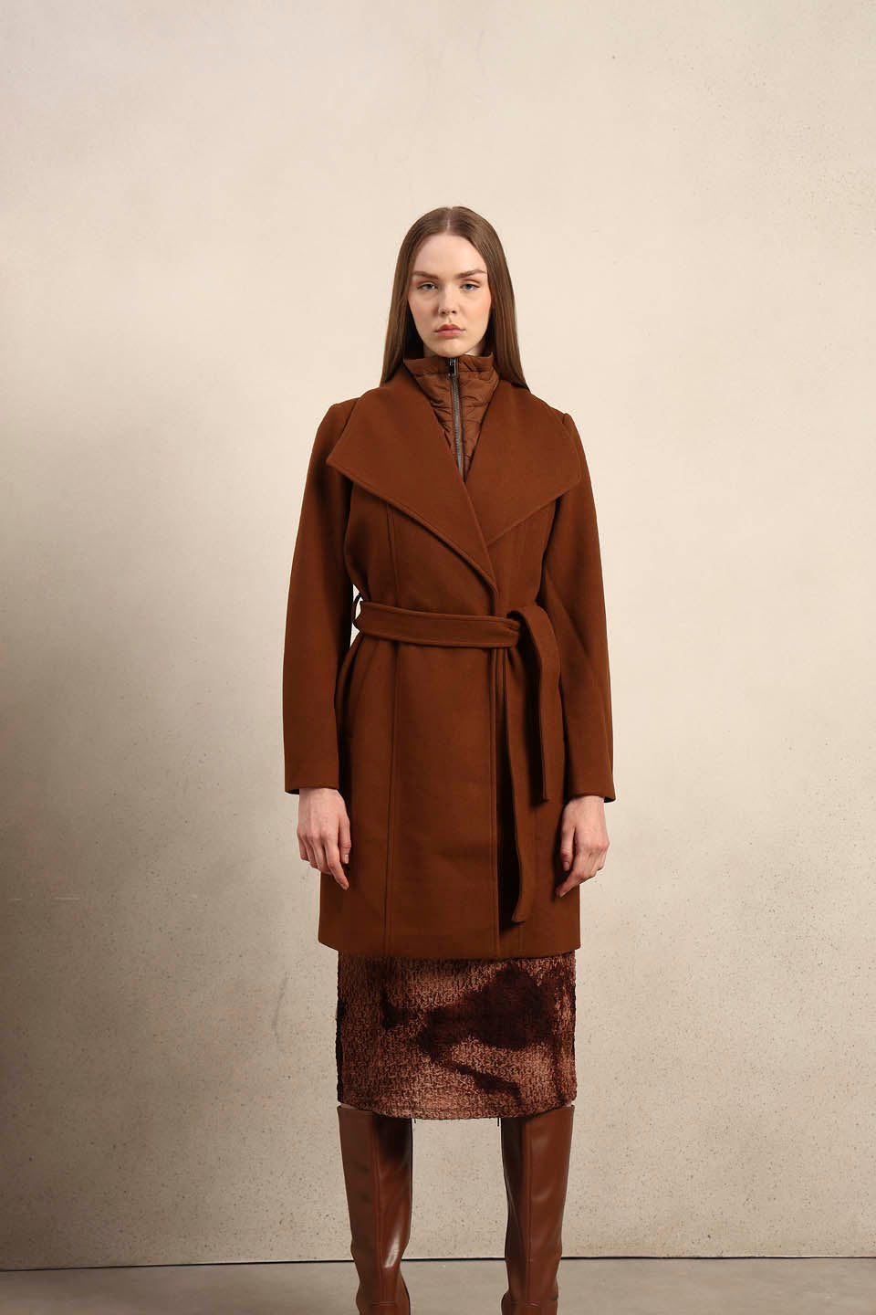 Brown Belted Coat