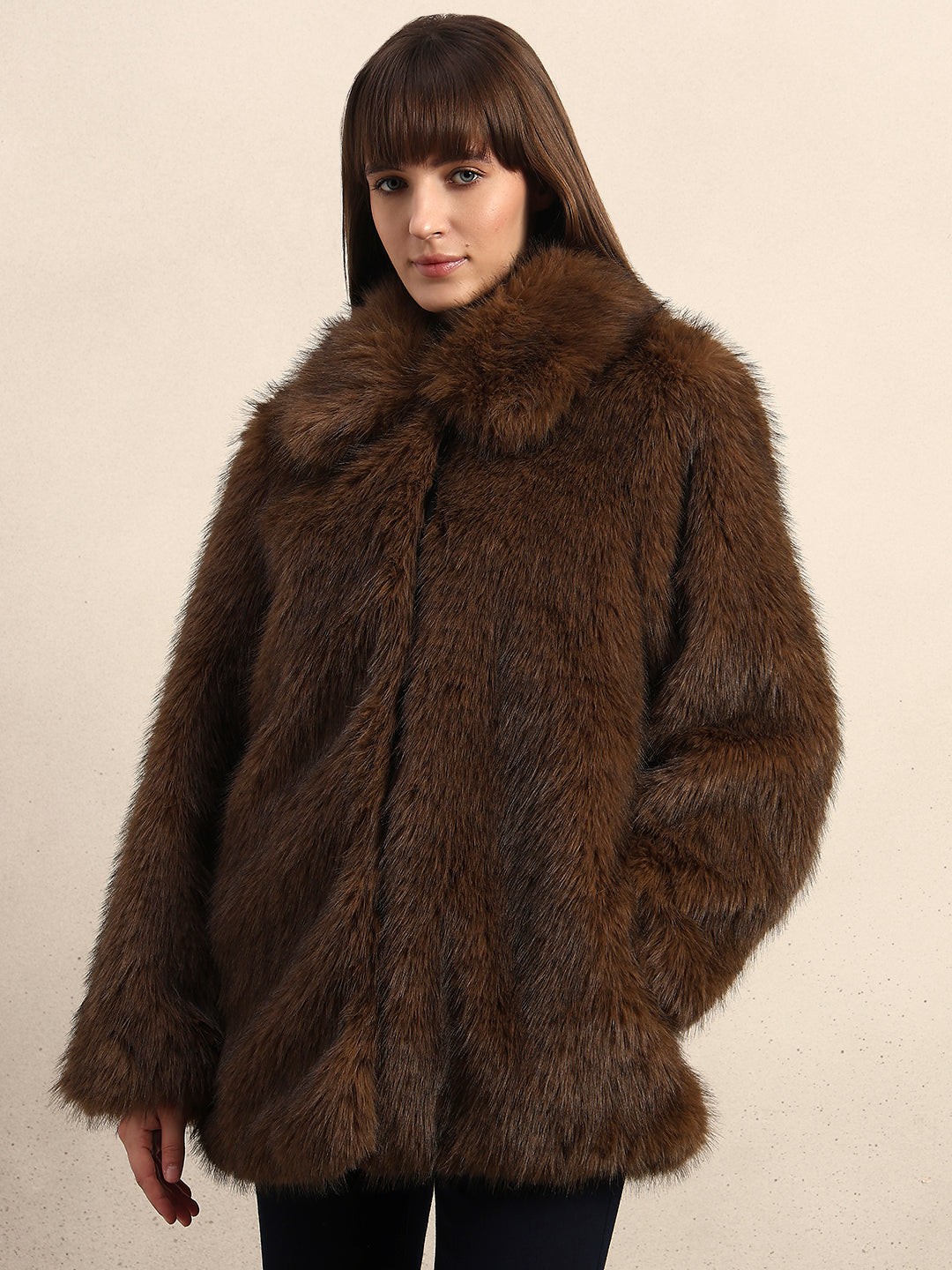 Brown Faux Fur Coat