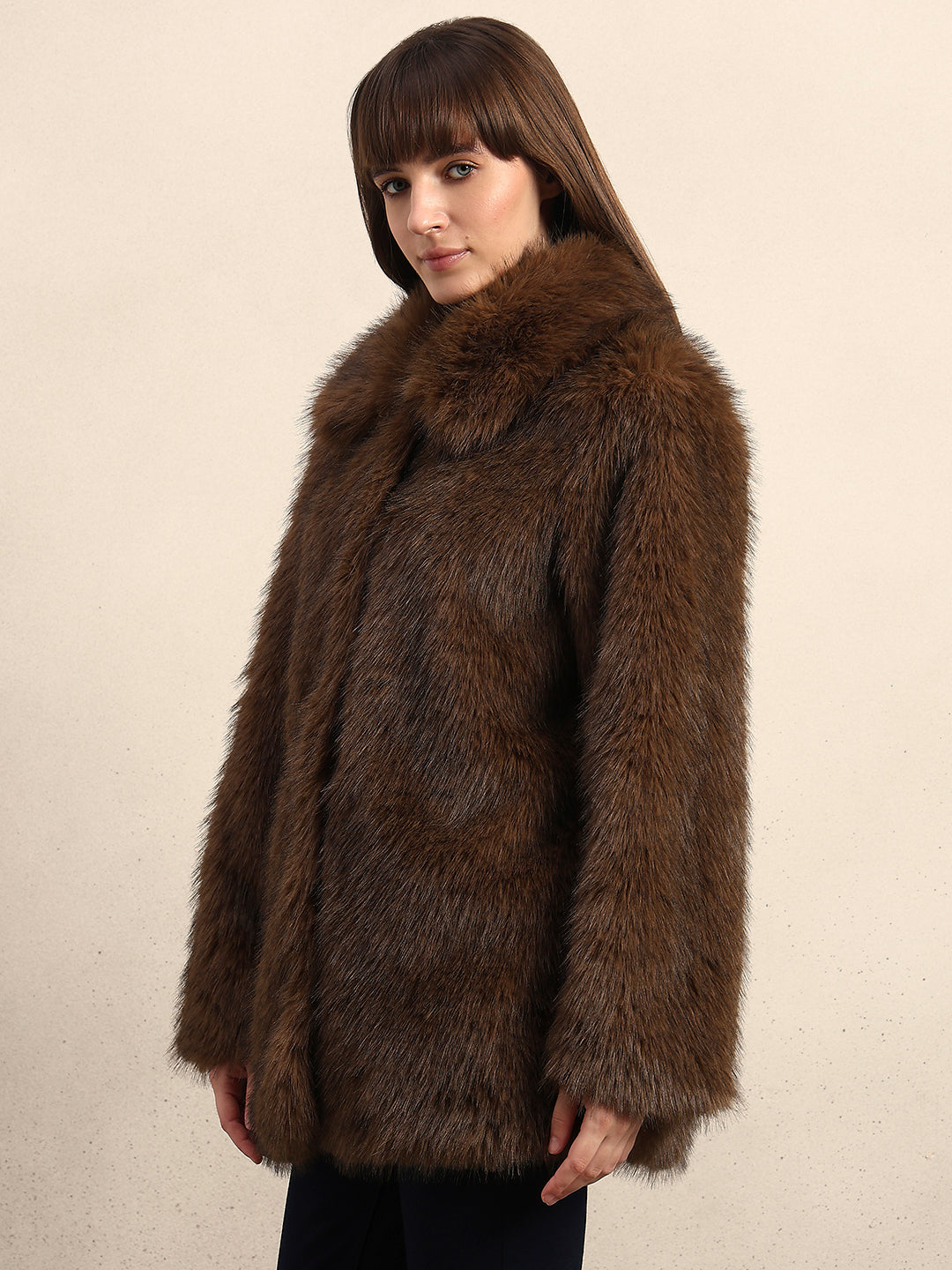 Brown Faux Fur Coat
