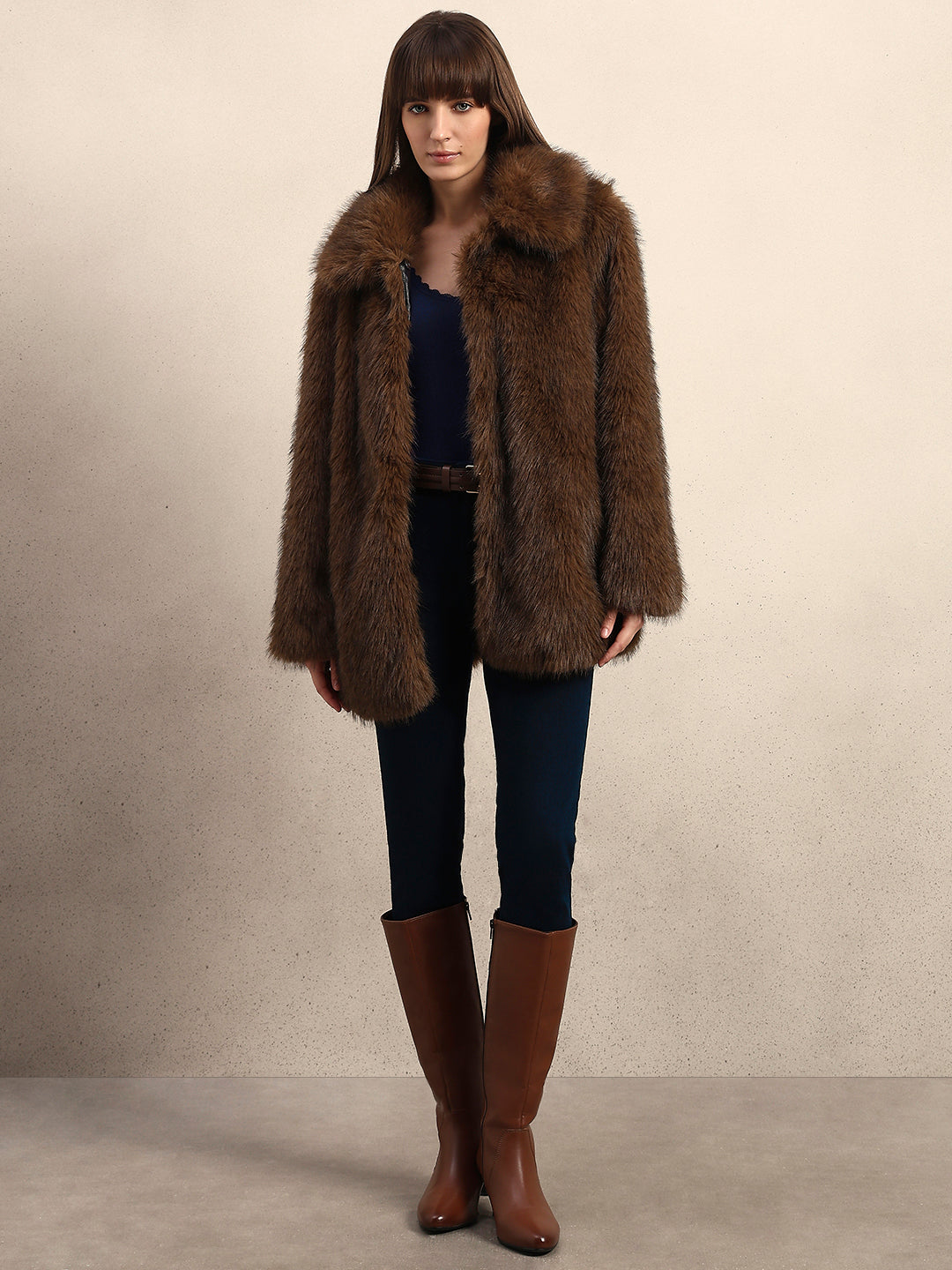 Brown Faux Fur Coat