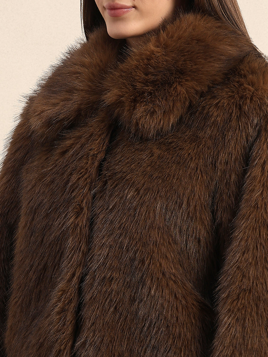 Brown Faux Fur Coat