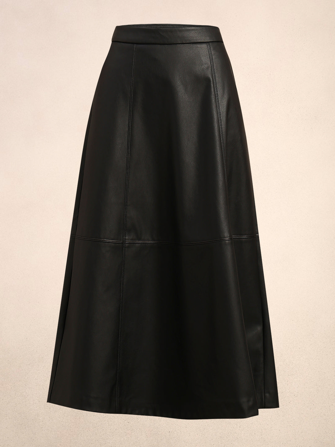 Faux Leather High Rise Skirt - Black