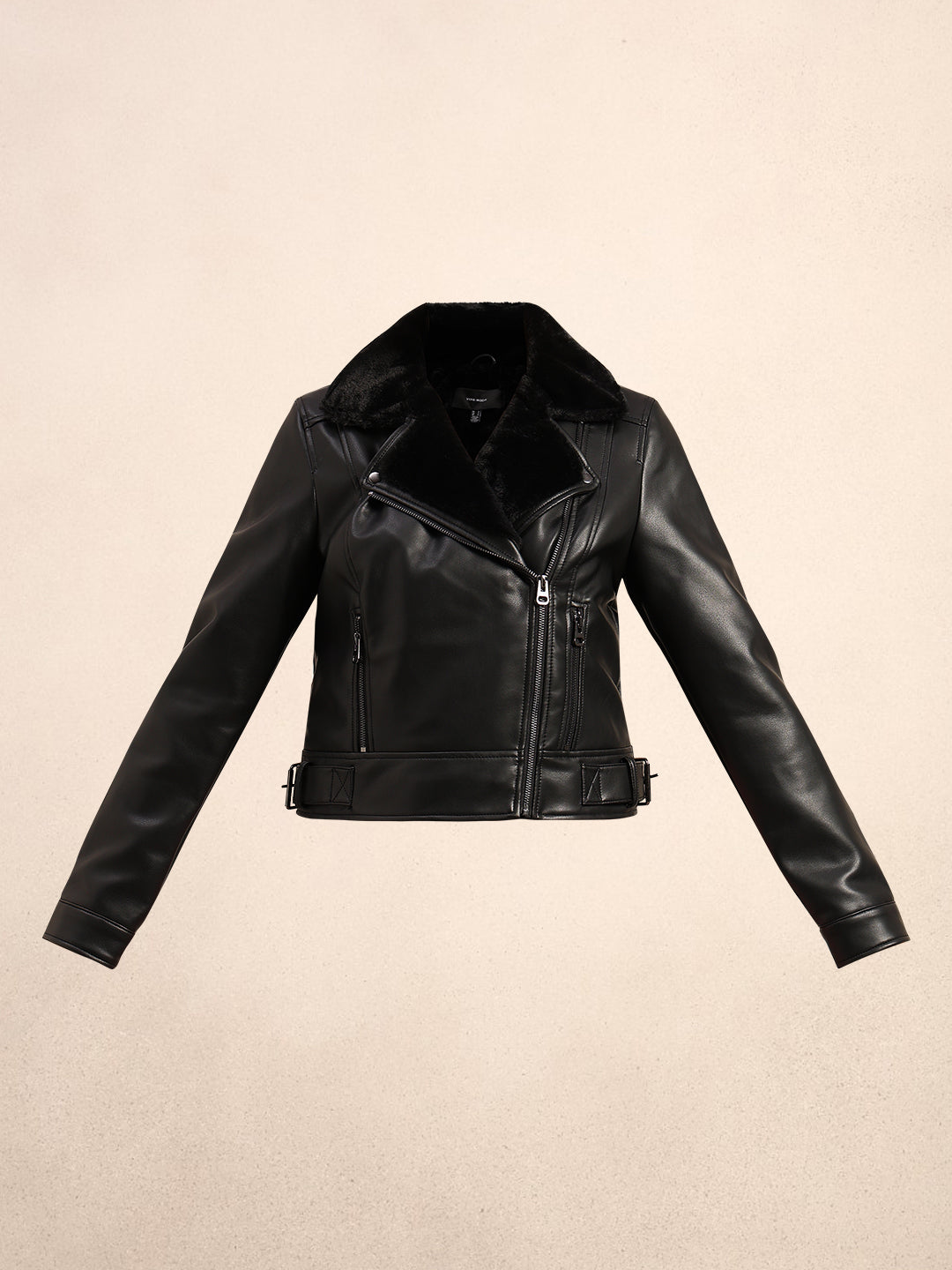 Black Coated Biker Jacket
