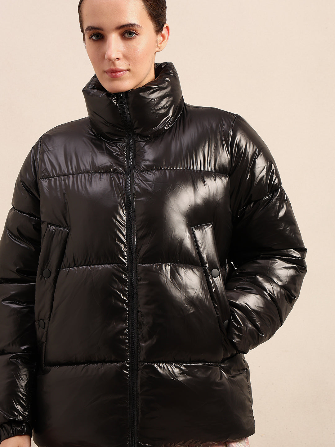 Black Short Puffer Jacket