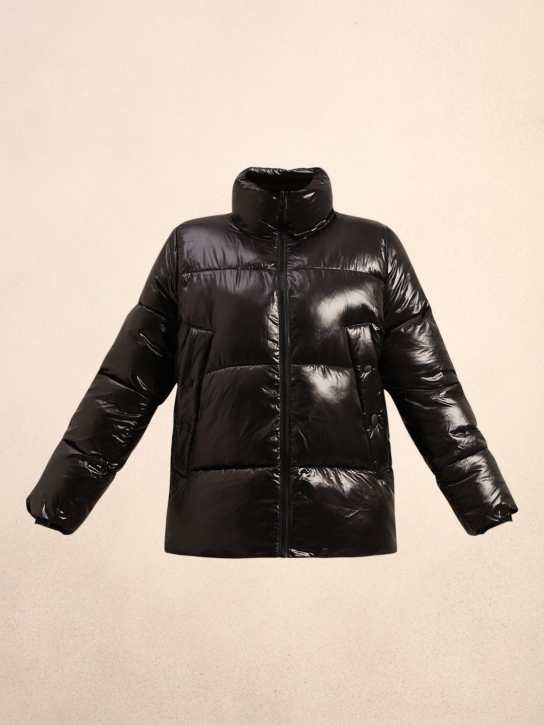 Black Short Puffer Jacket