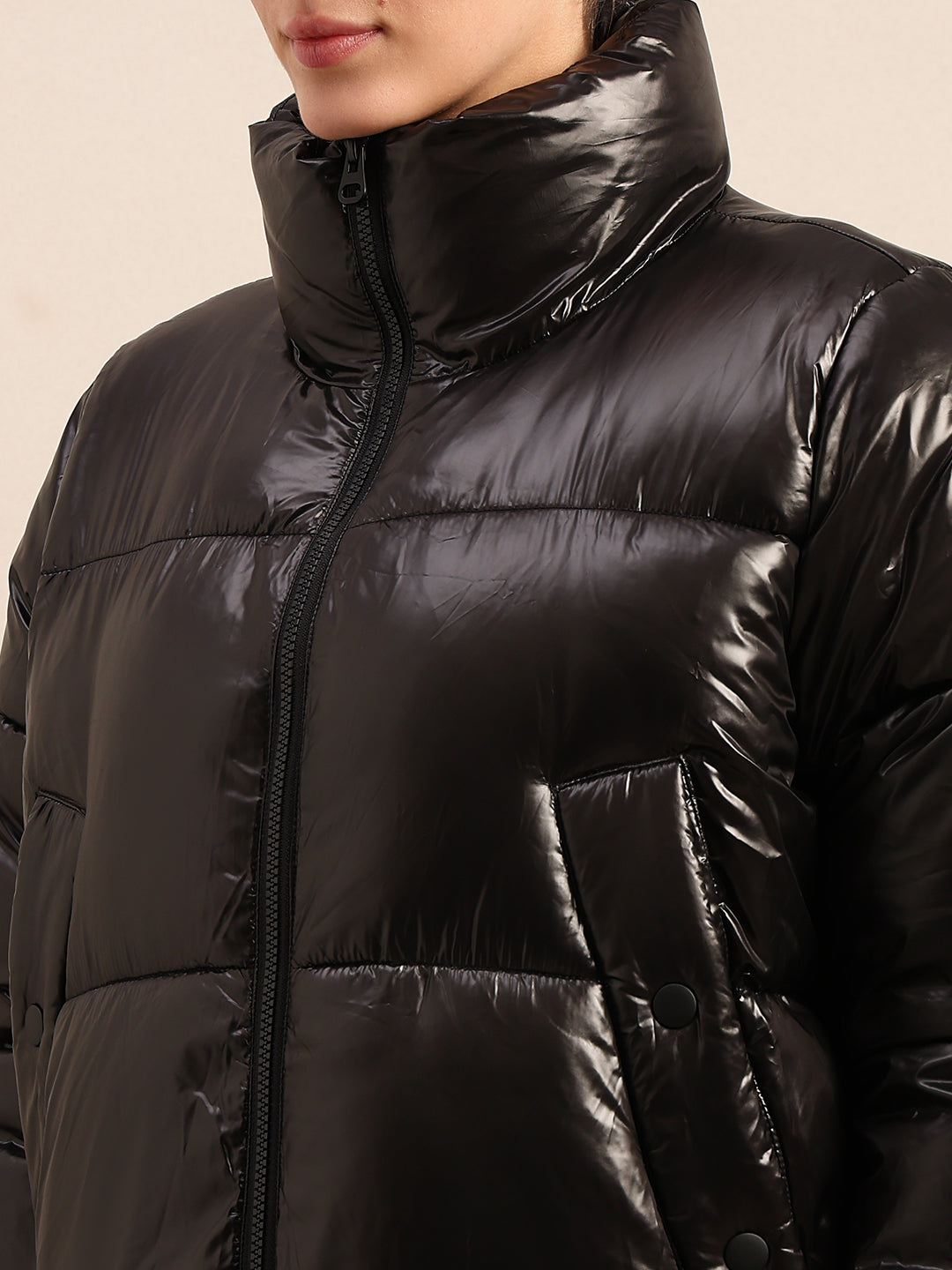 Black Short Puffer Jacket