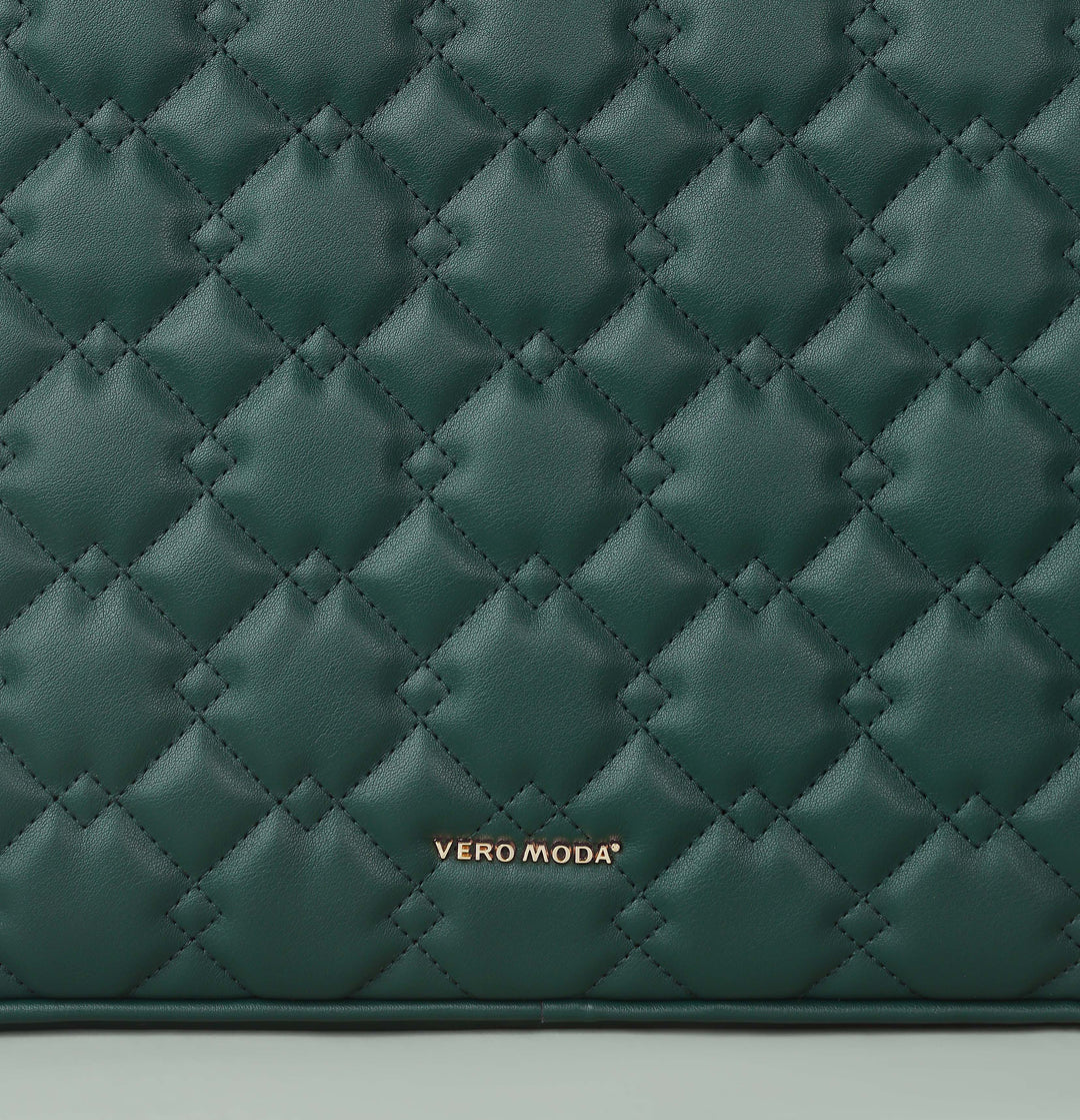 Green Sew Detail Laptop Sleeve