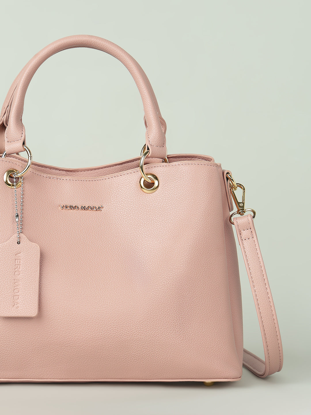 Pink Detachable Strap Handbag