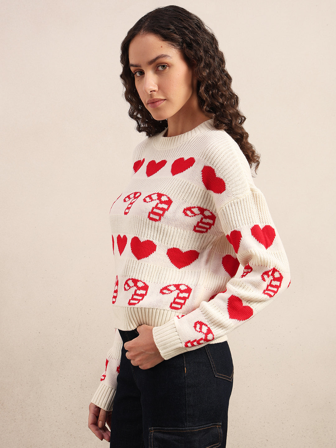 Printed O-Neck Pullover