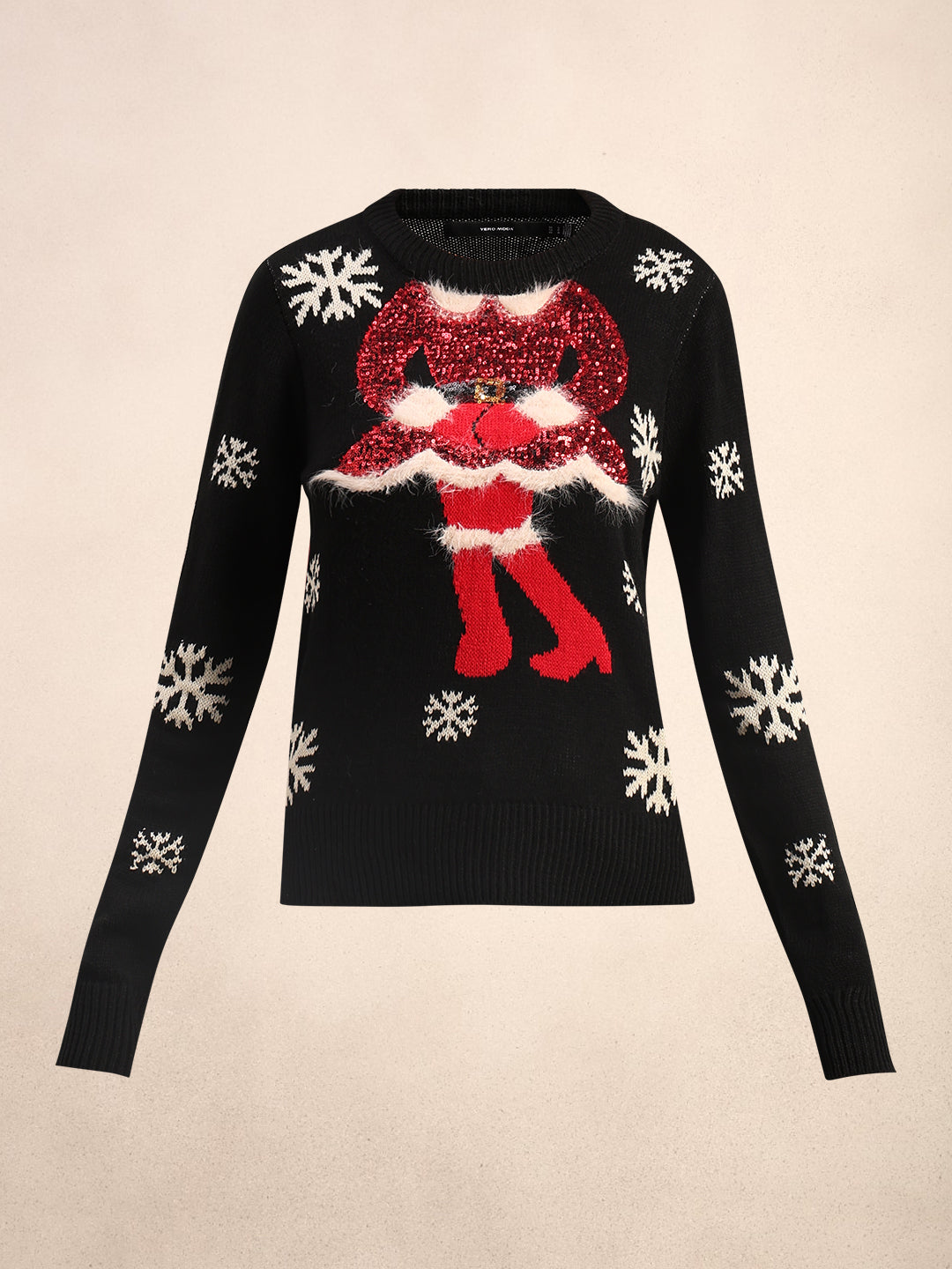 Embellished Print Christmas Pullover