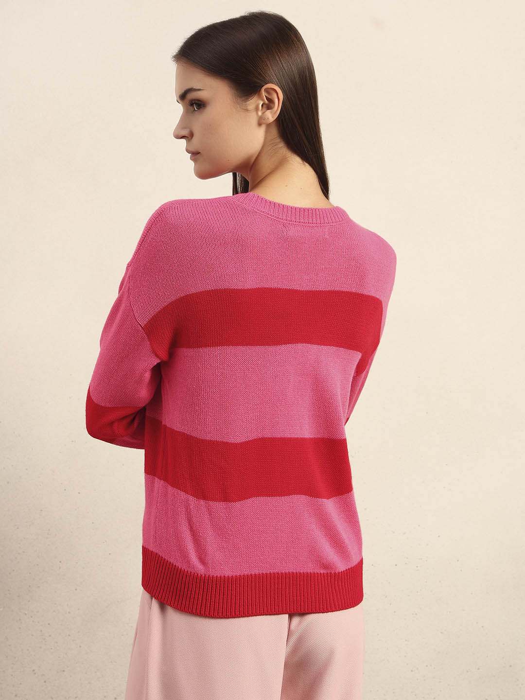 Pink Colourblocked X-Mas Pullover