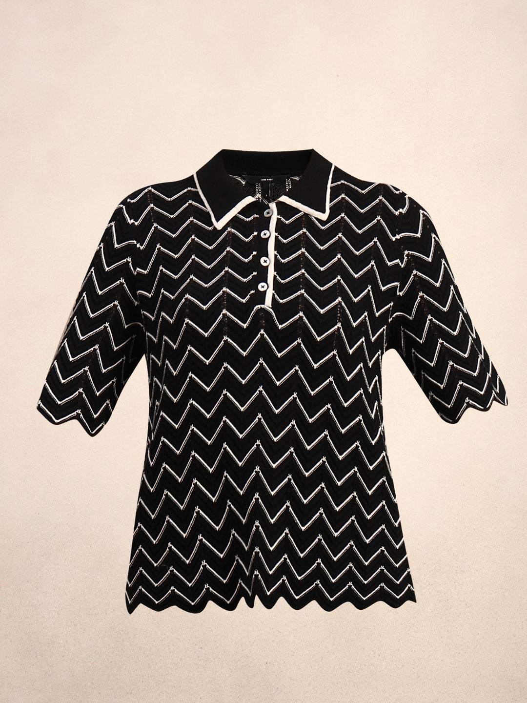 Chevron Printed Knitted Polo