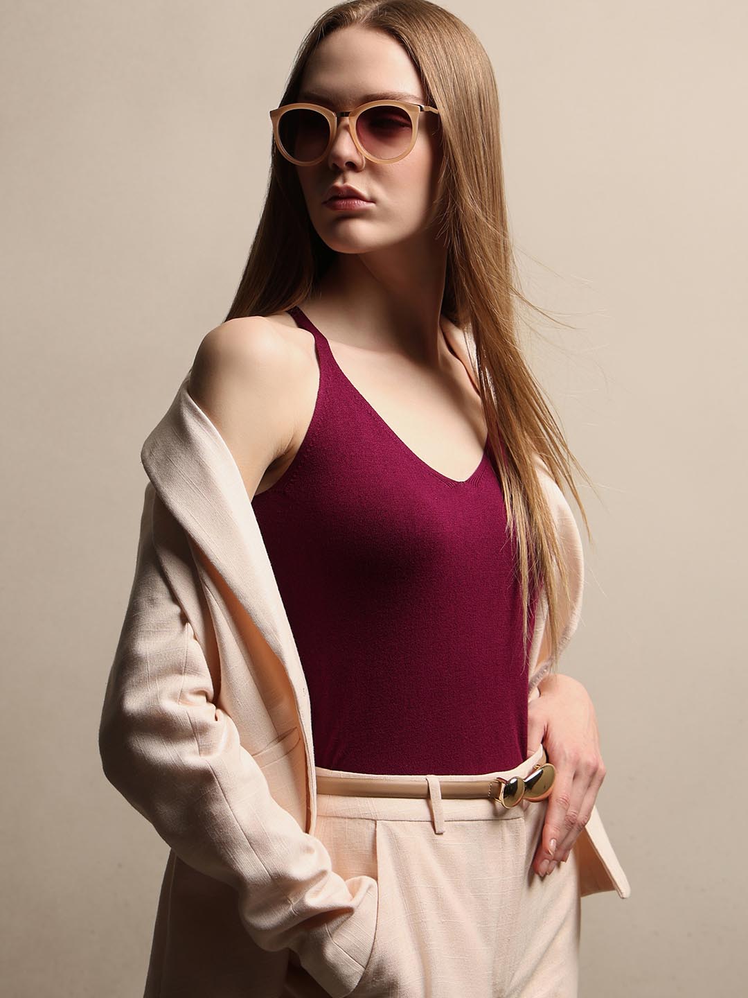 Maroon Knit Top