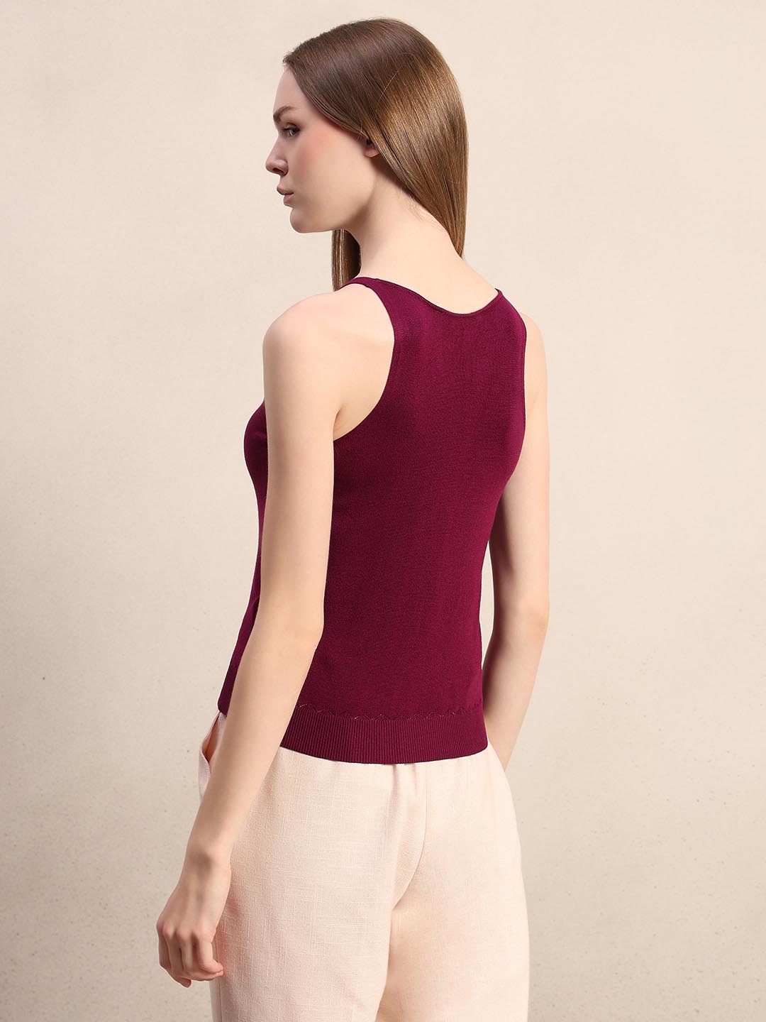 Maroon Knit Top