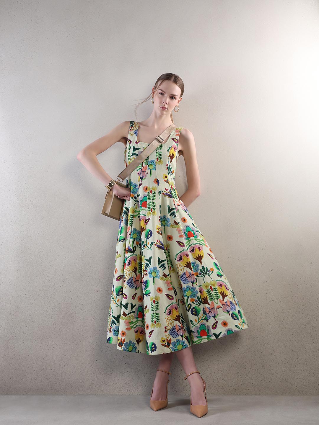 white christmas dresses White Printed Midaxi Dress