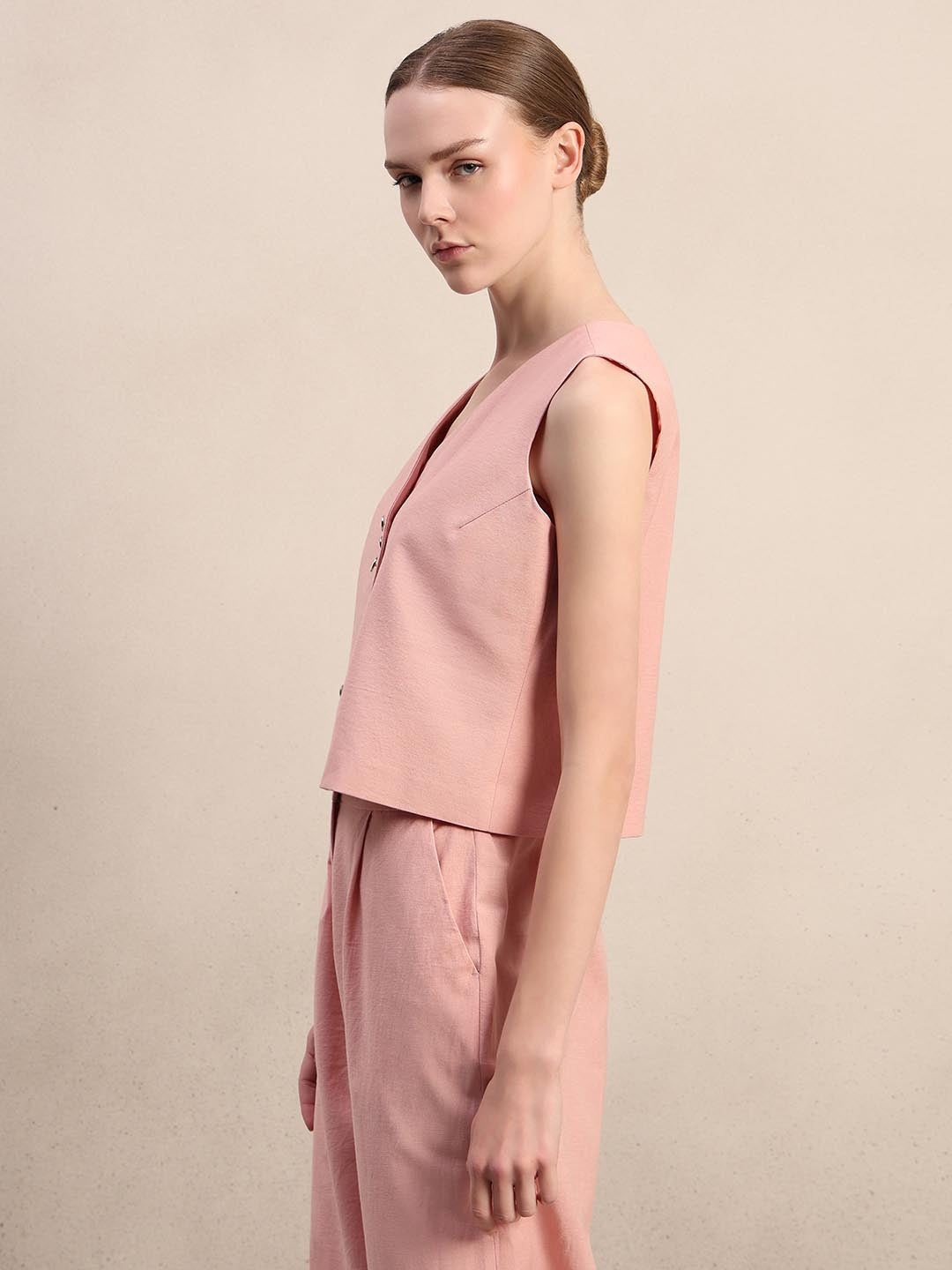 Pink Sleeveless Waistcoat