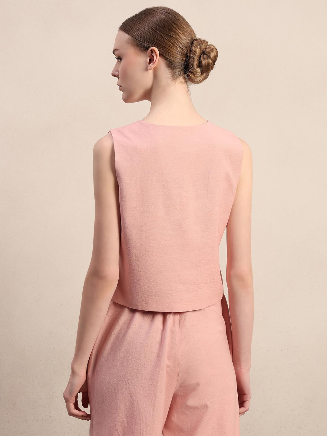 Pink Sleeveless Waistcoat