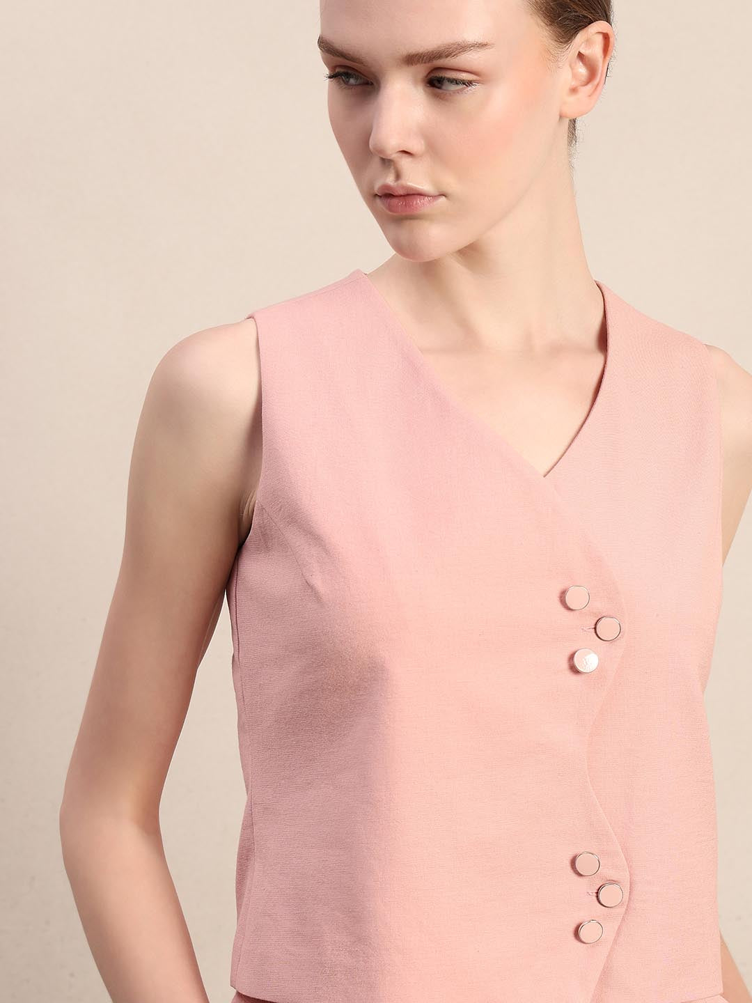 Pink Sleeveless Waistcoat