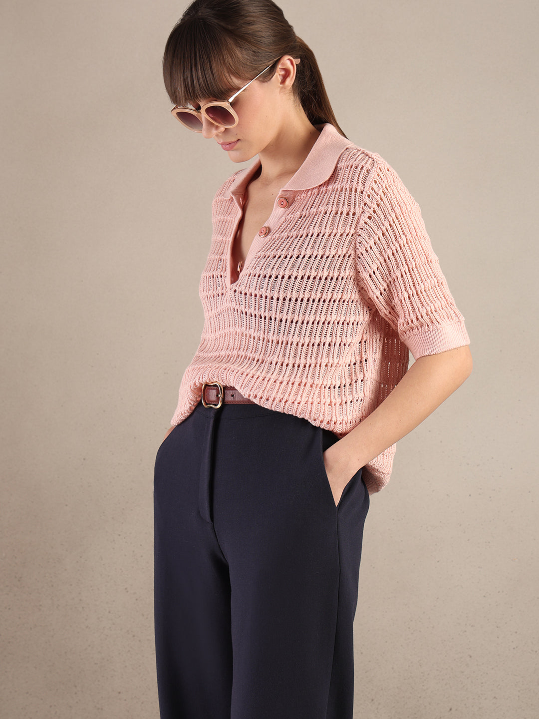 Textured Knitted Polo