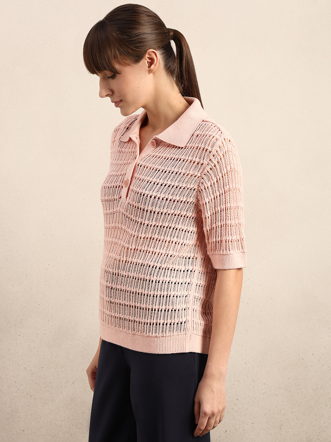 Textured Knitted Polo