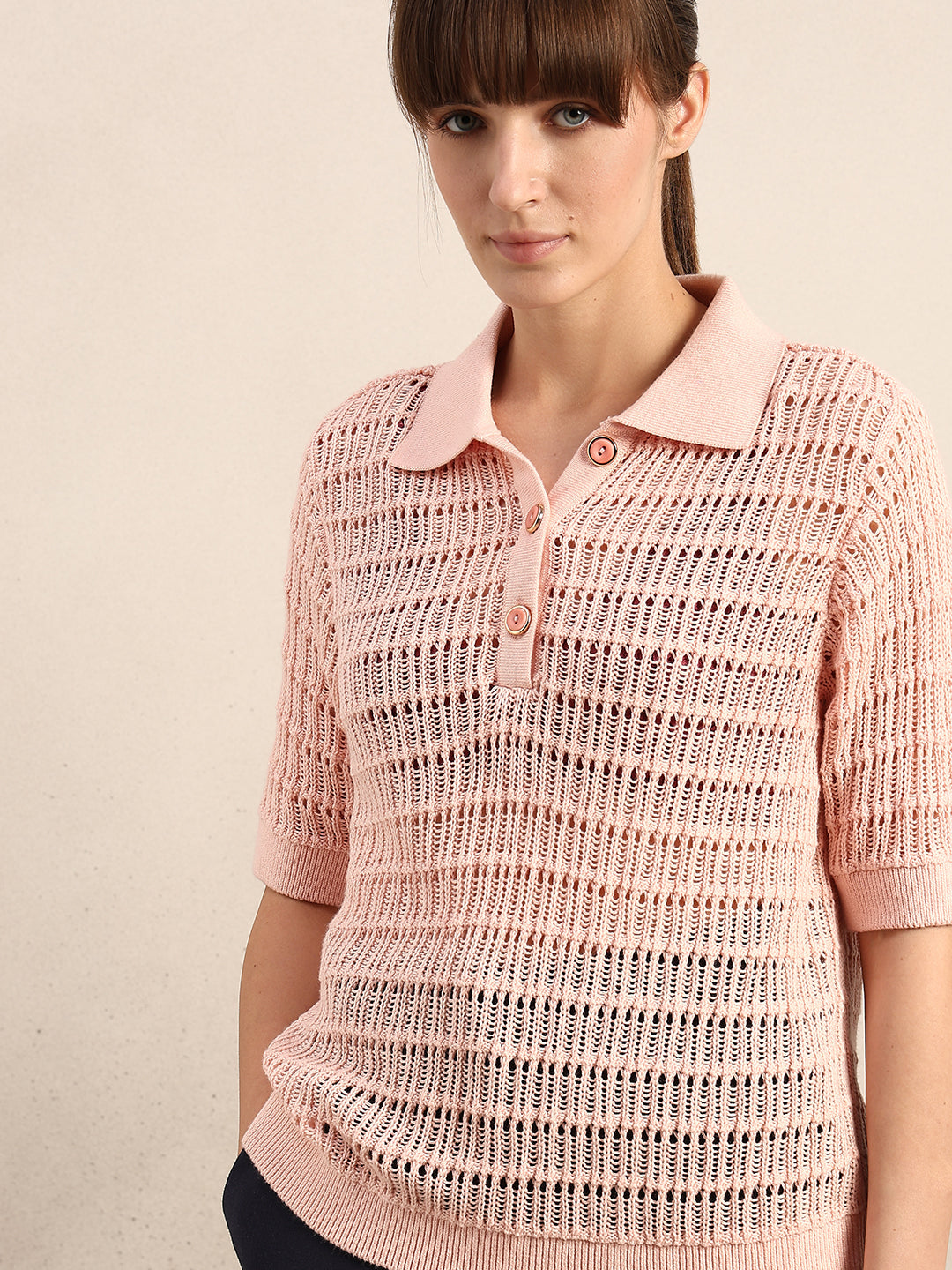 Textured Knitted Polo