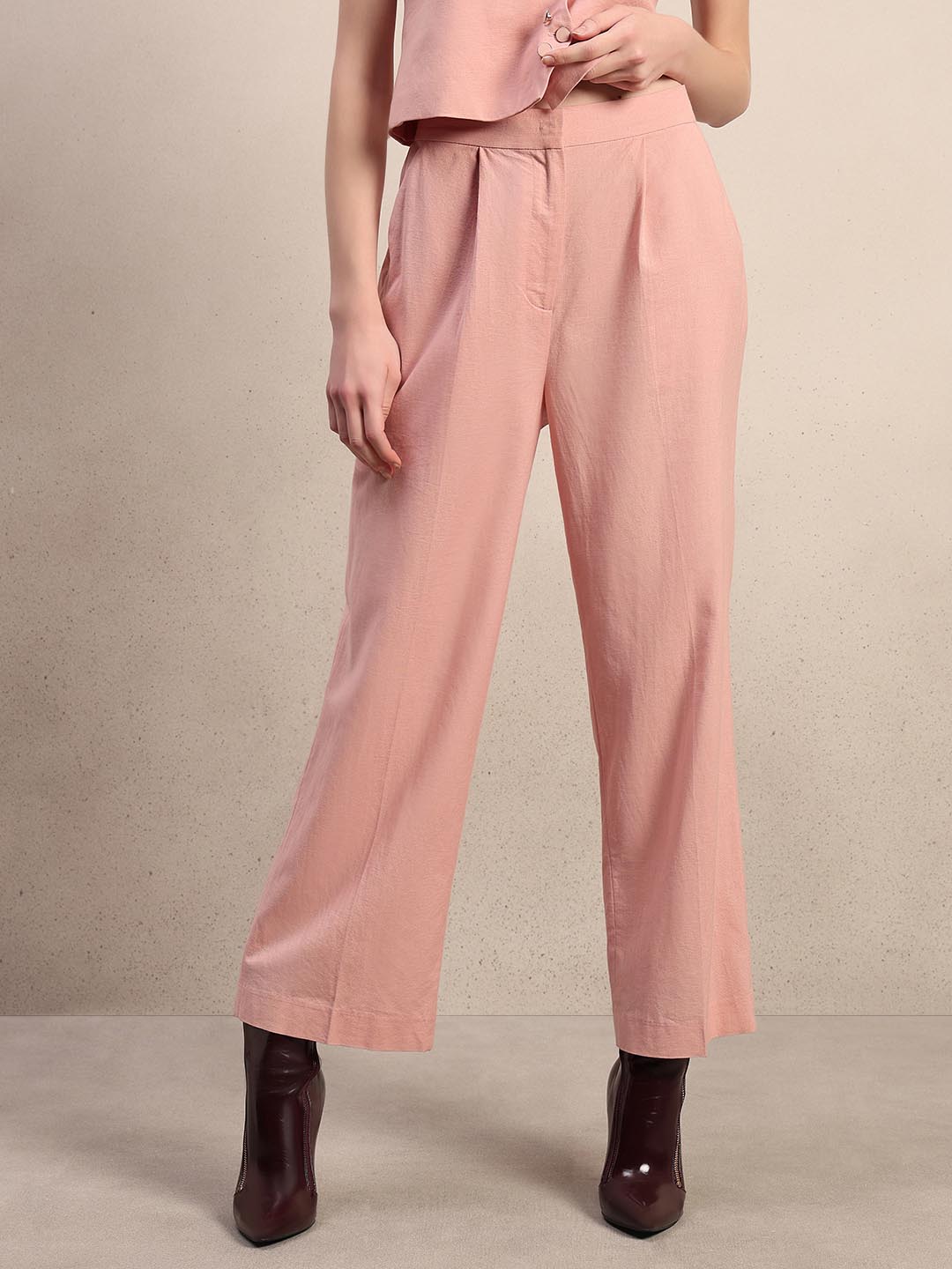 Pink Straight Fit Pants