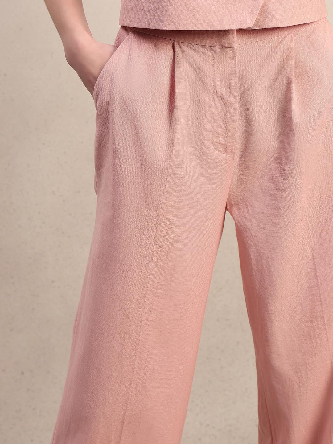 Pink Straight Fit Pants