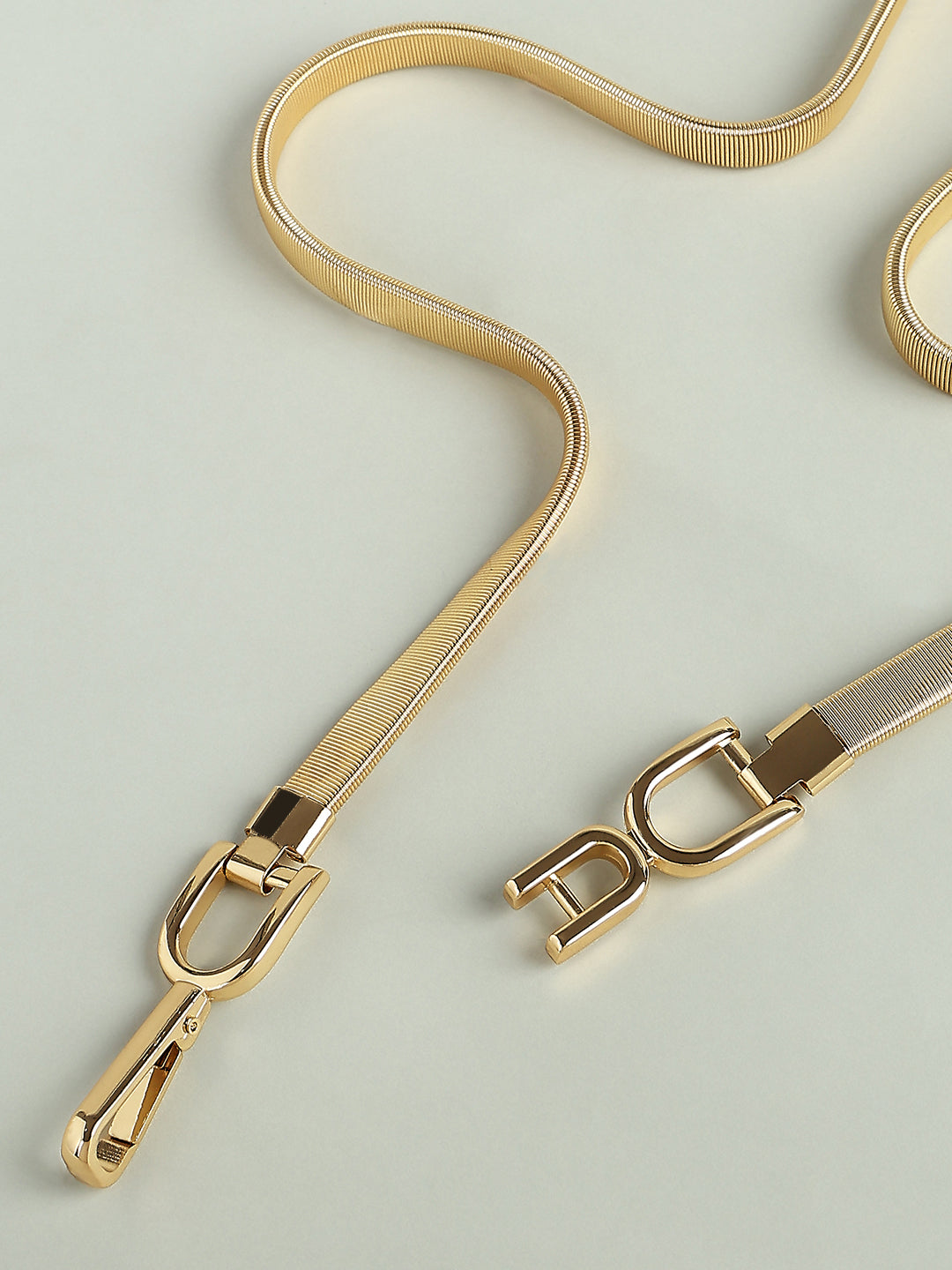 Slim Gold Metallic Buckle Belt