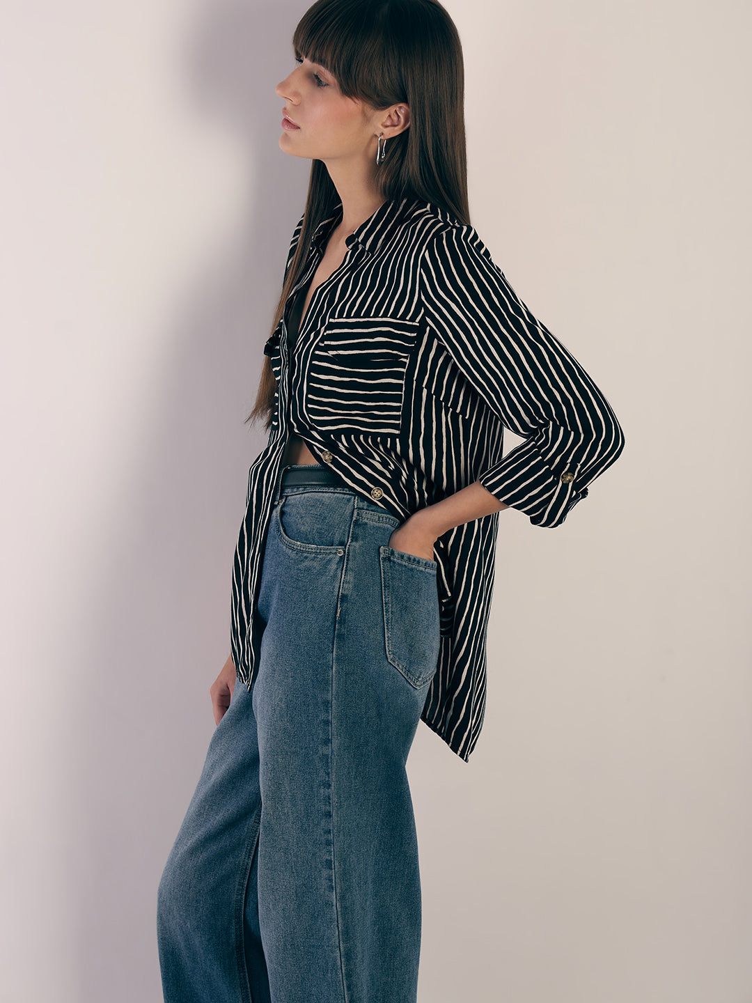 VERO MODA Black & White Striped Shirt