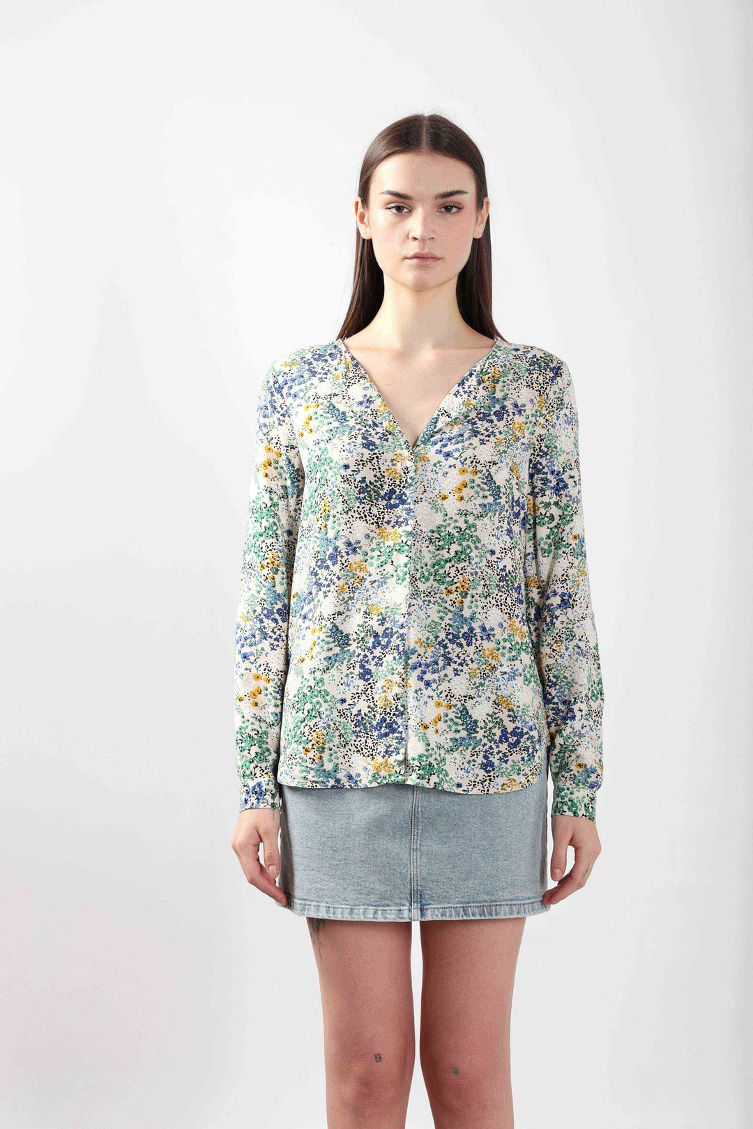 Vero Moda White Floral Print Shirt