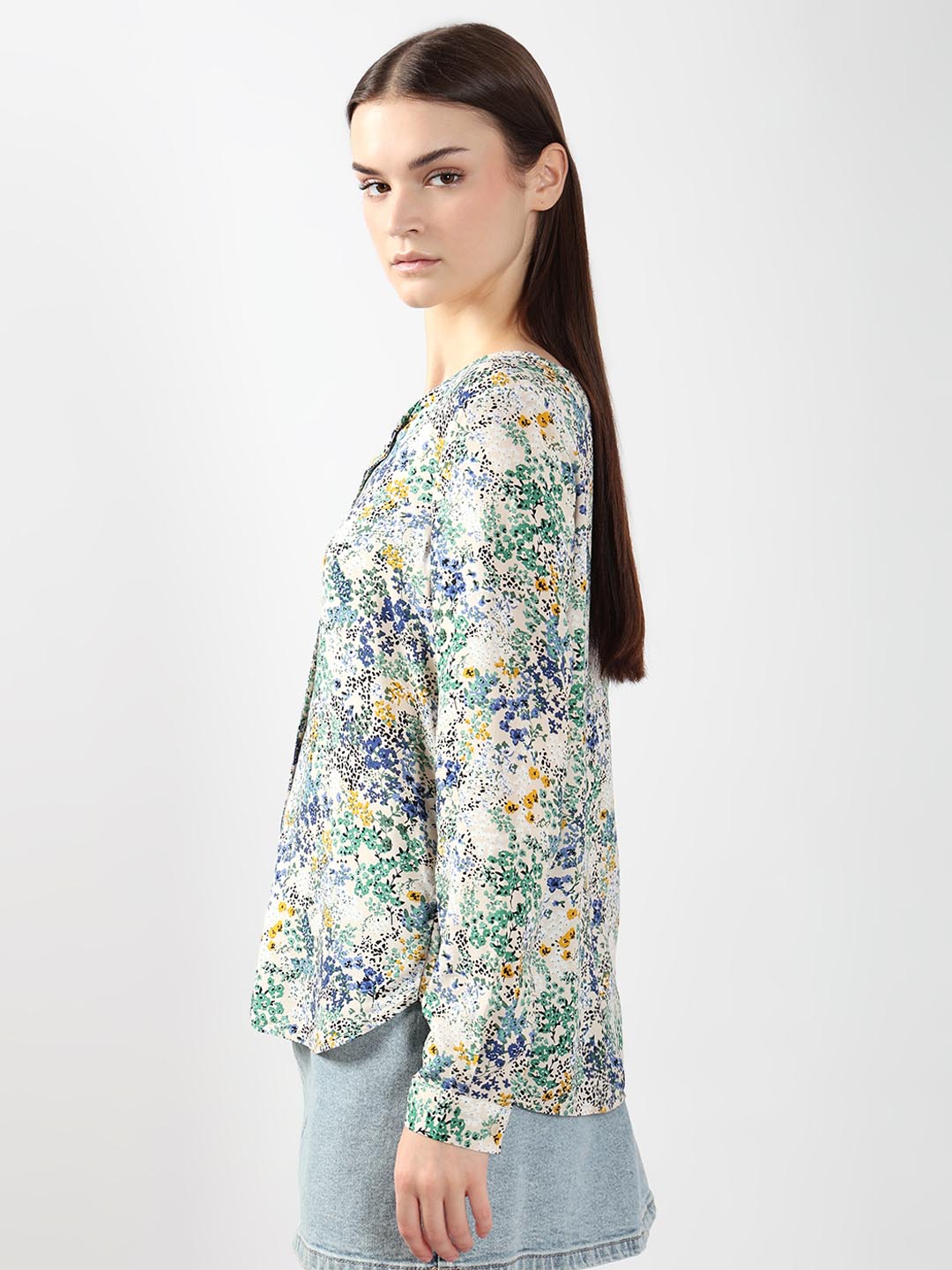 Vero Moda White Floral Print Shirt