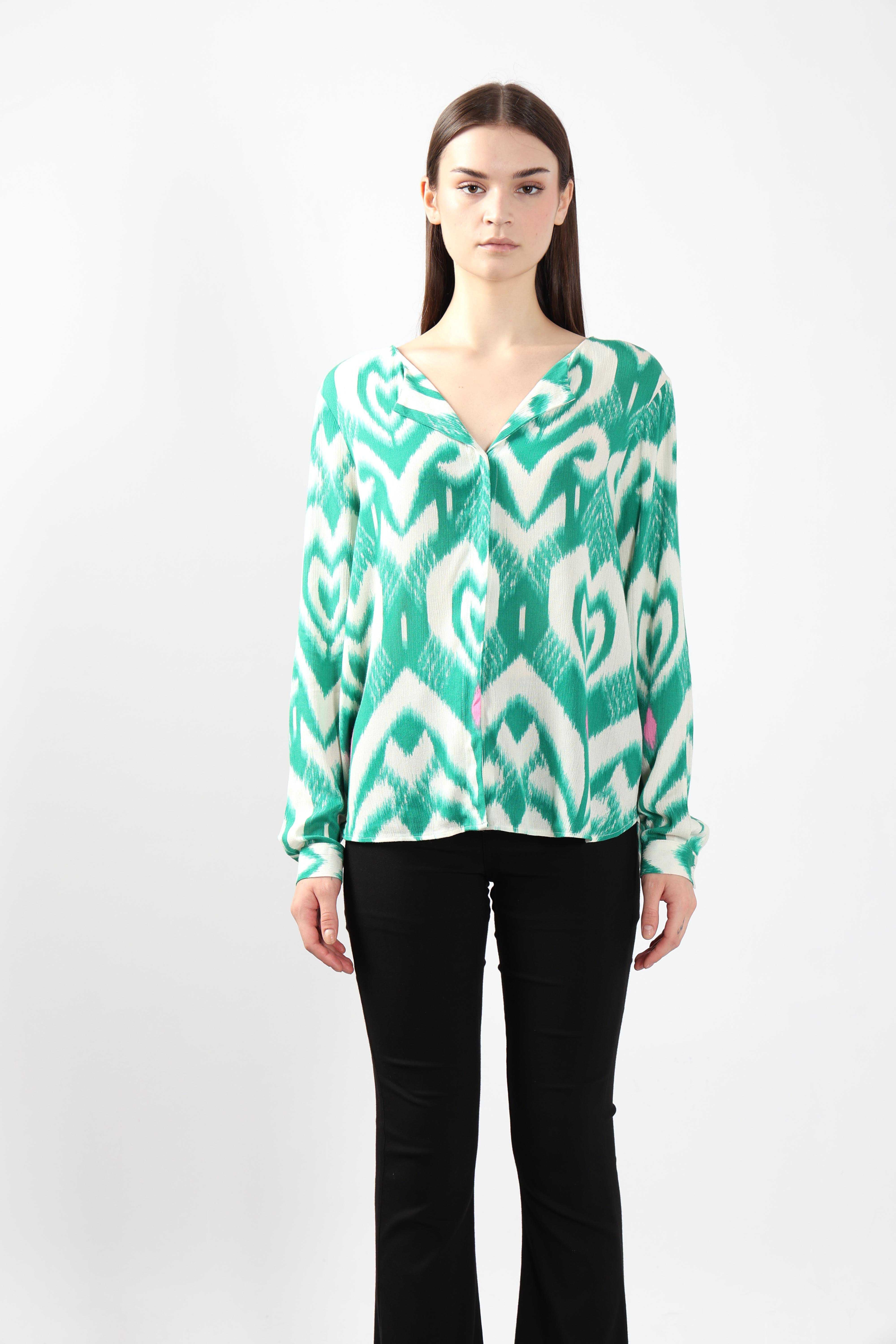 Vero Moda Green Abstract Print Shirt