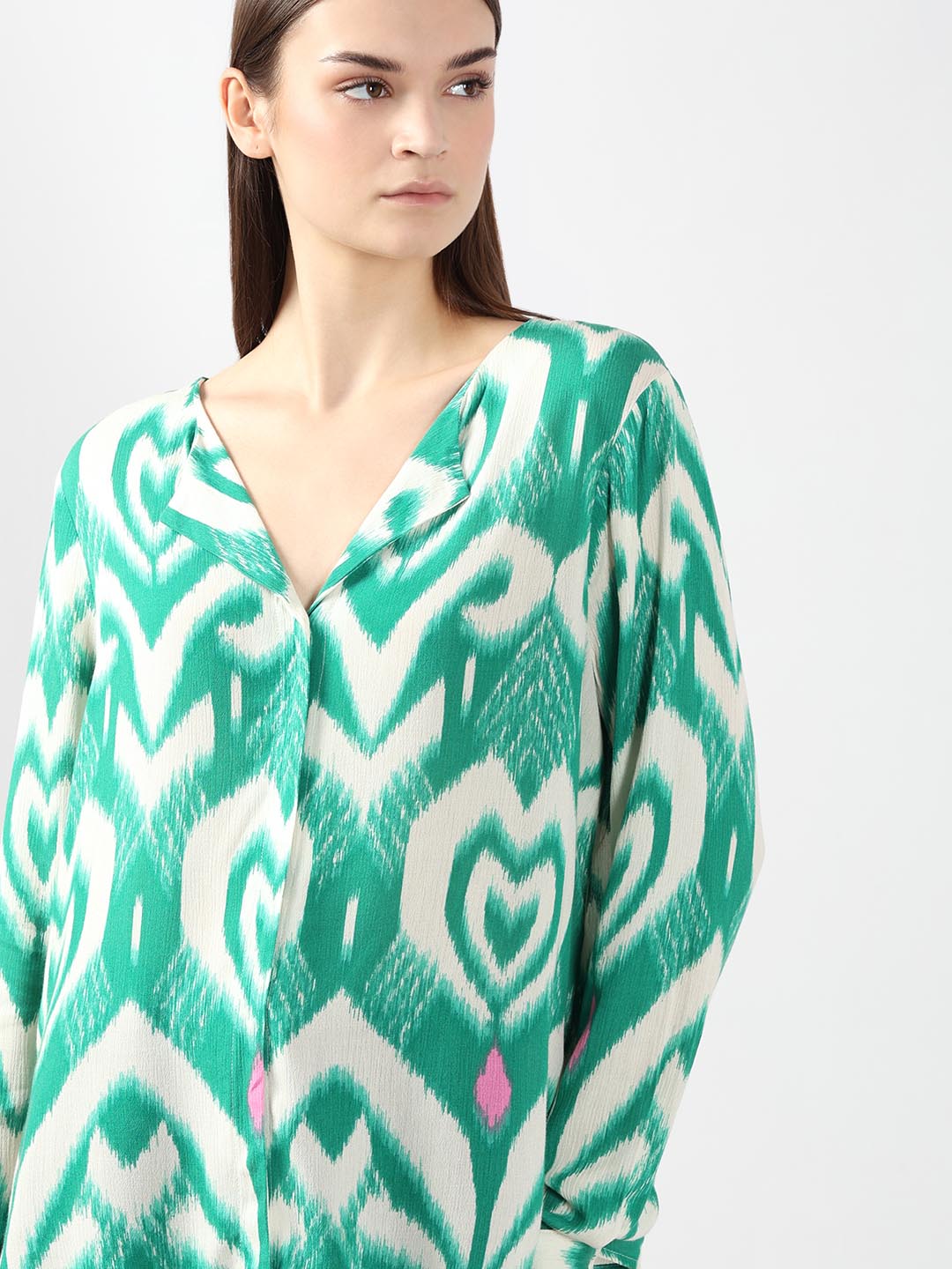 Vero Moda Green Abstract Print Shirt