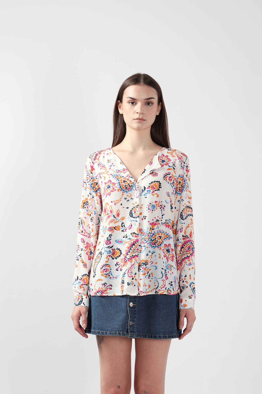 Vero Moda White Printed Viscose Shirt
