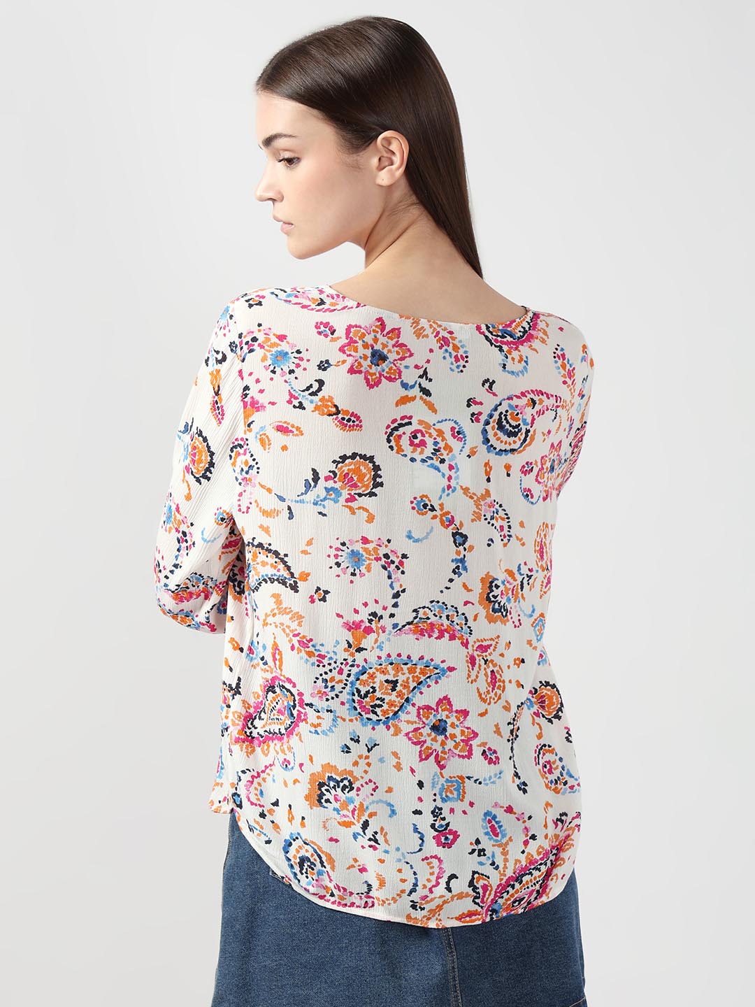 Vero Moda White Printed Viscose Shirt