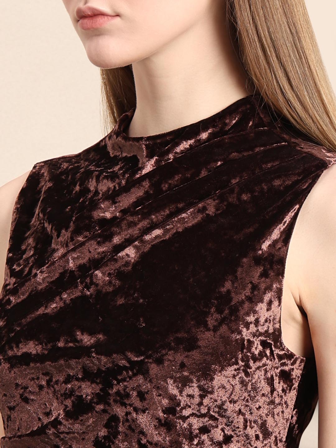 Brown Bodycon Midaxi Dress