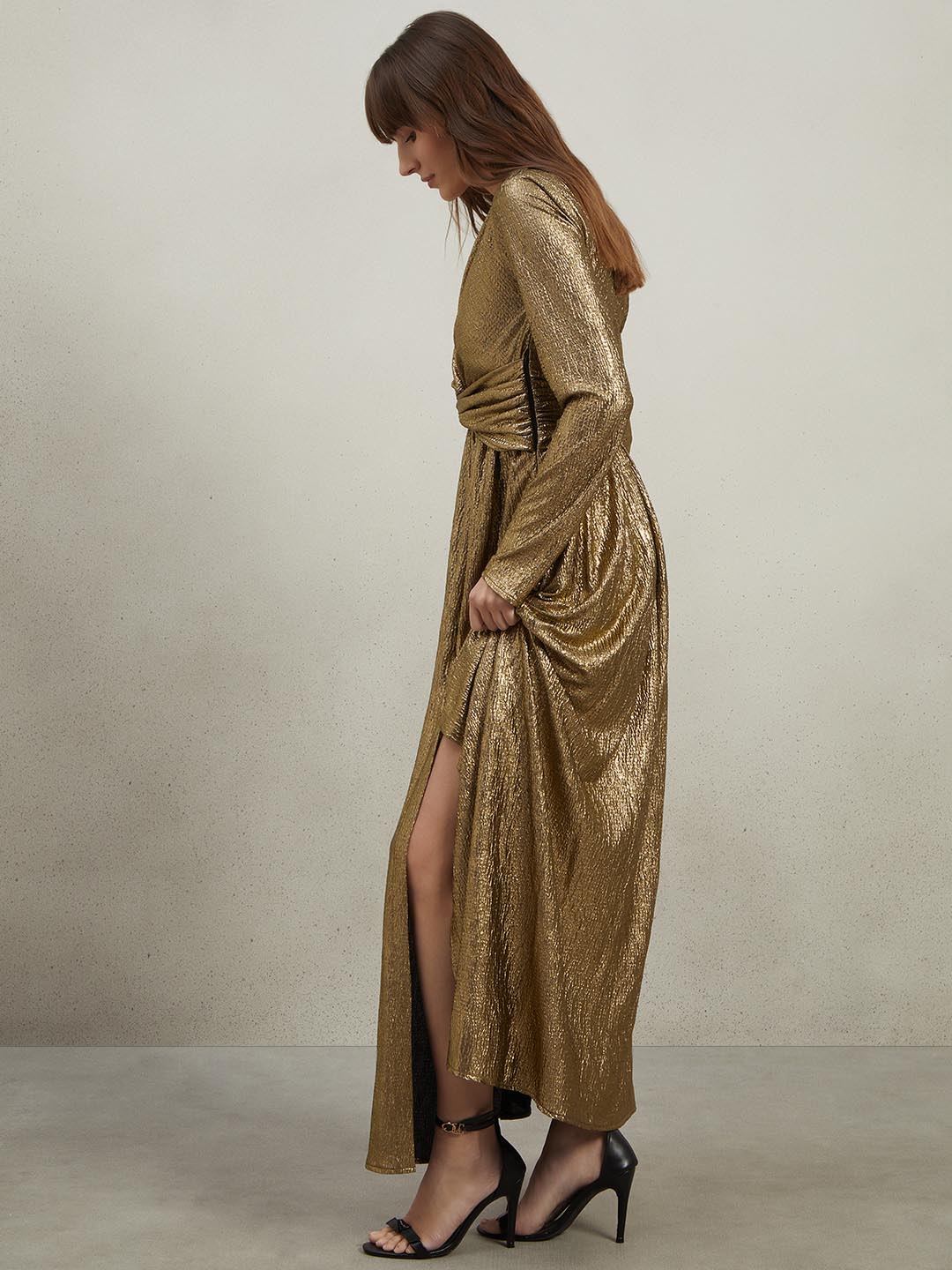 Golden Knot Detail Maxi Dress