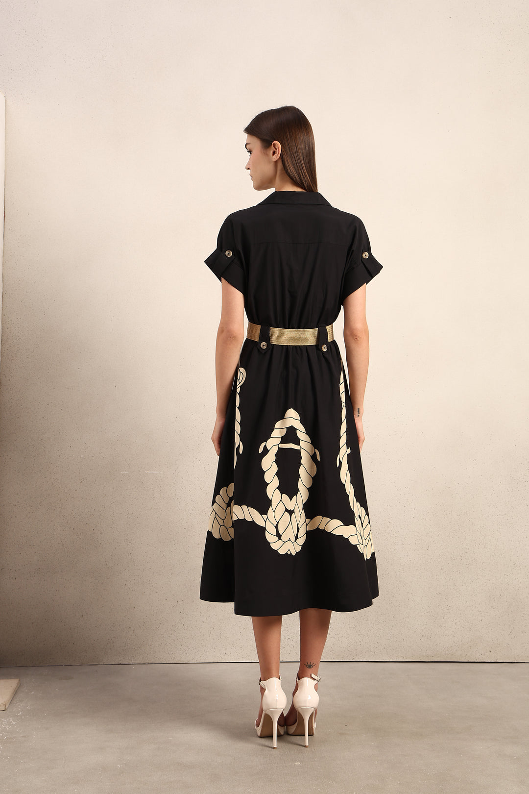 Black Printed Shirt Dress