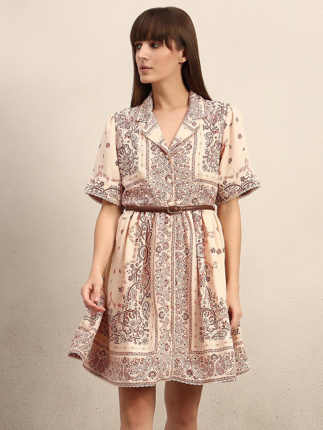 Boho Printed Shirt Dress
