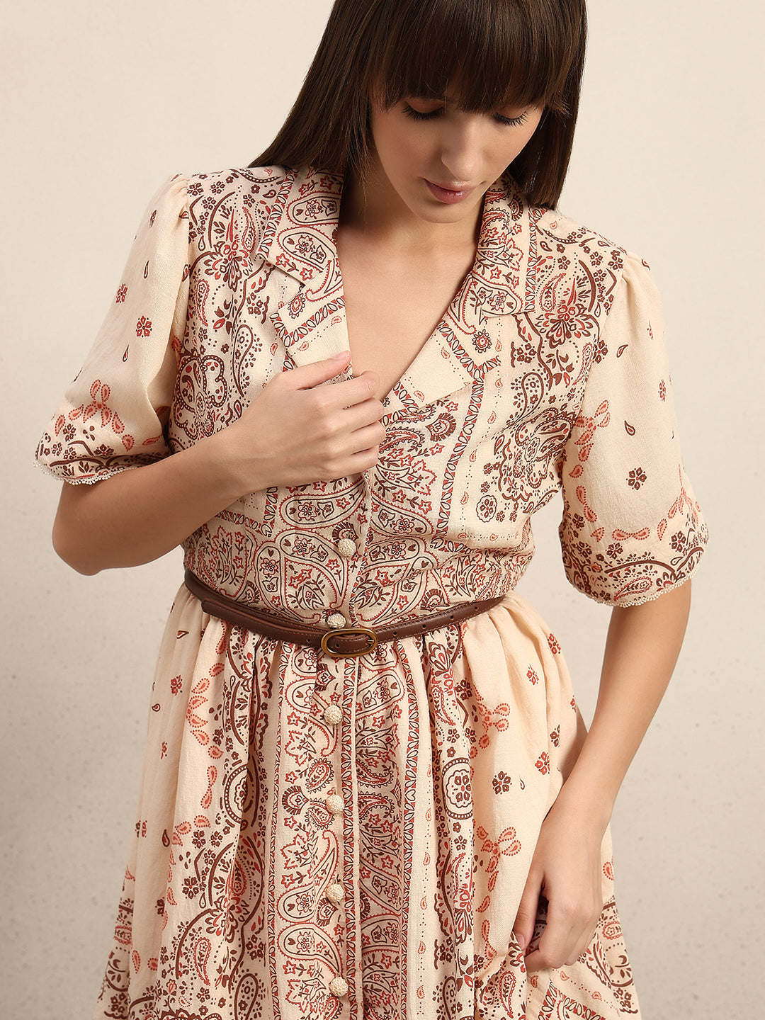 Boho Printed Shirt Dress