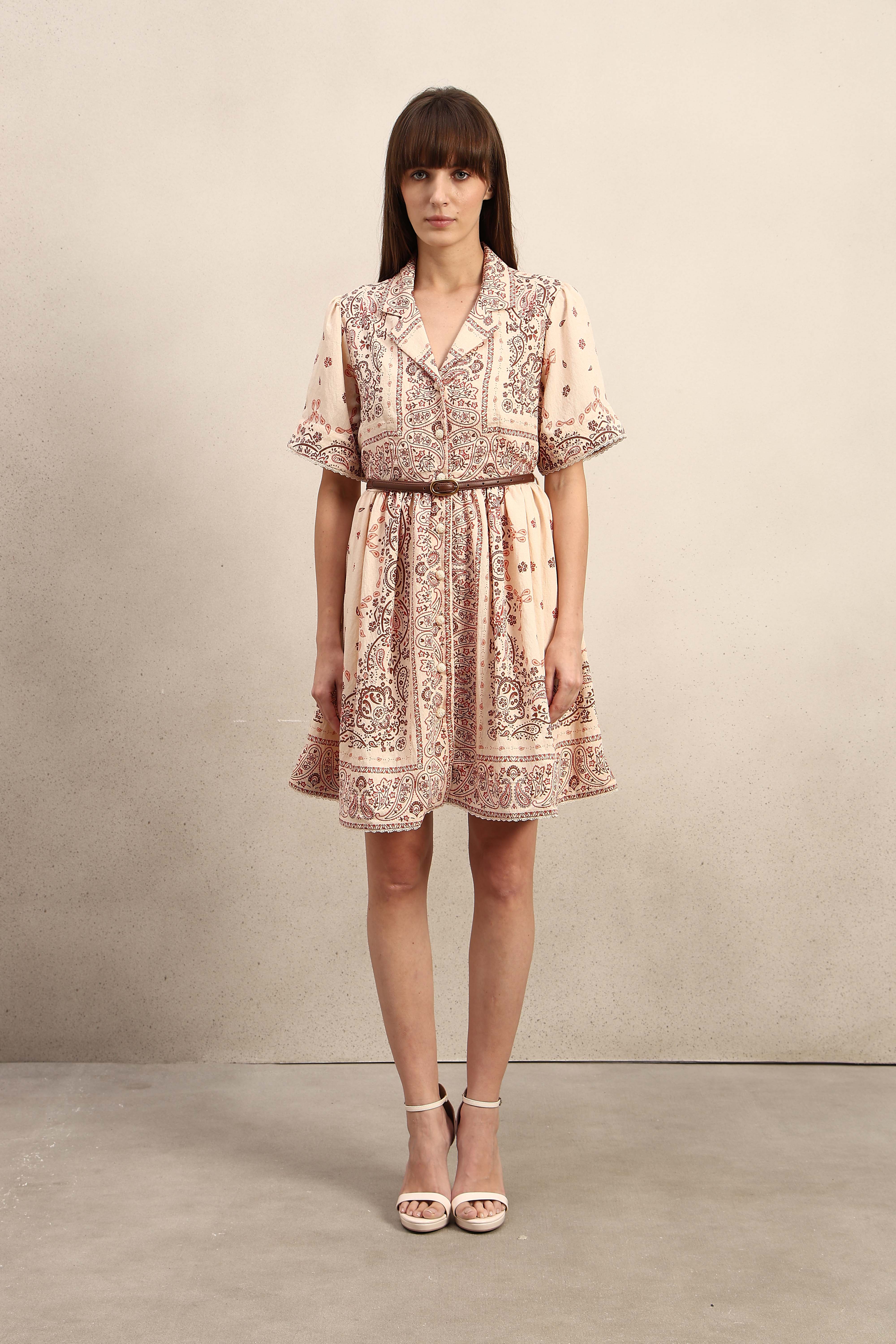 Boho Printed Shirt Dress