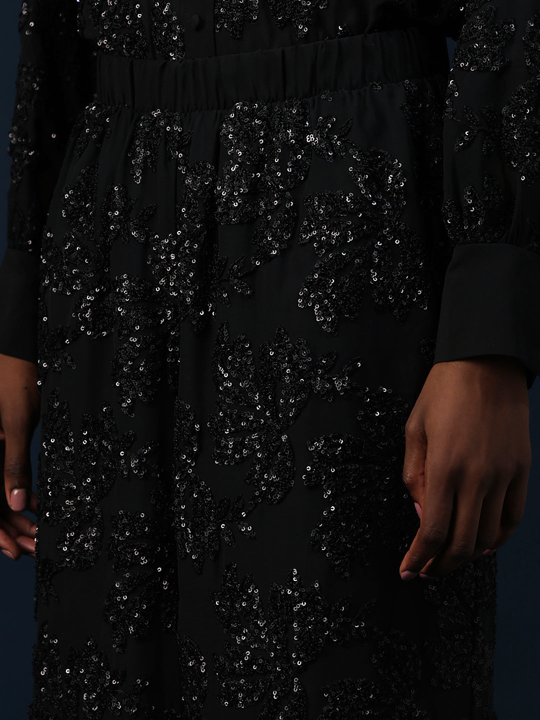 Marquee Embellished Wide Leg Pants