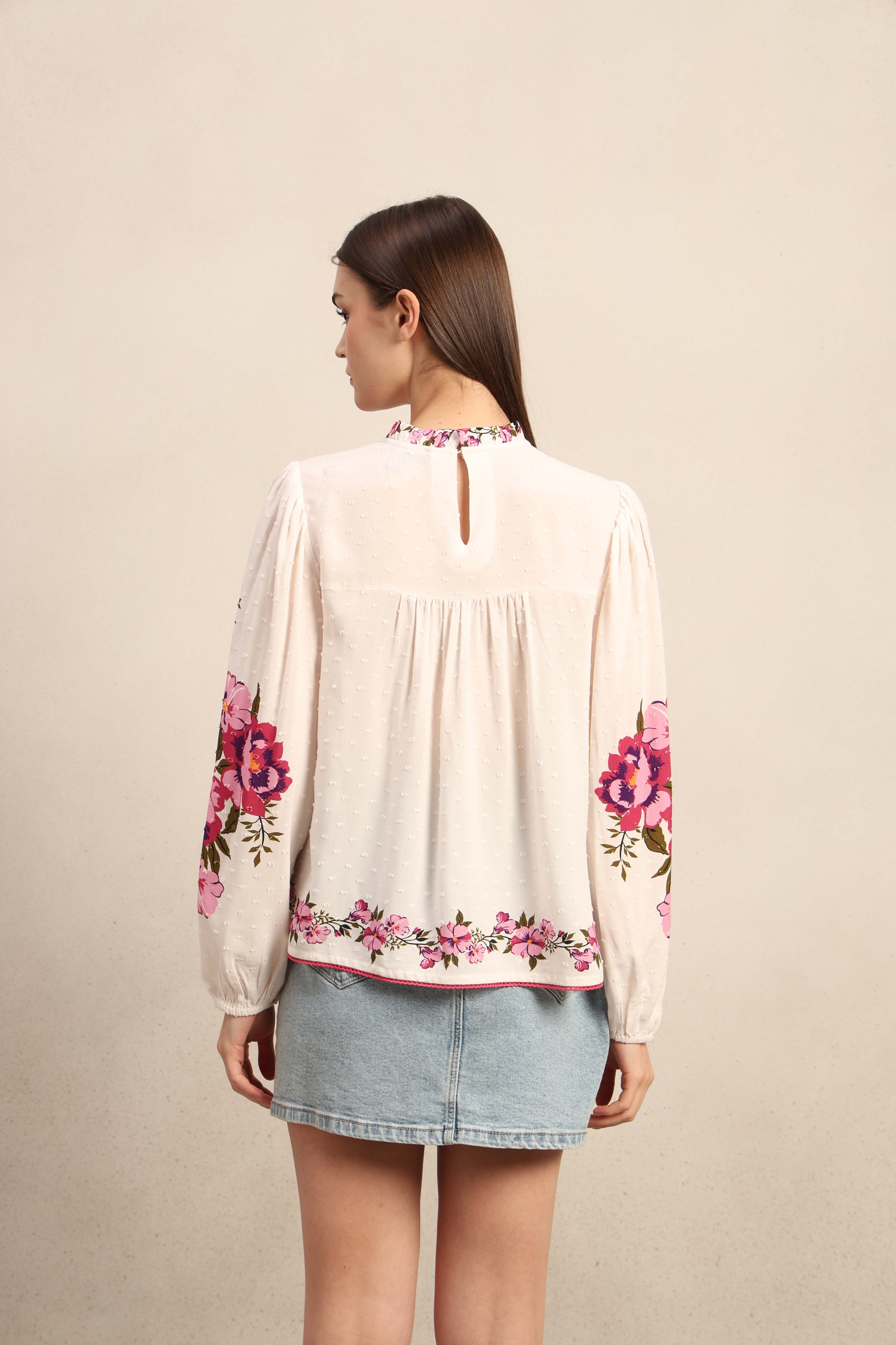トップス rosymonster flower scallop couture blous Floral Embroidered Top