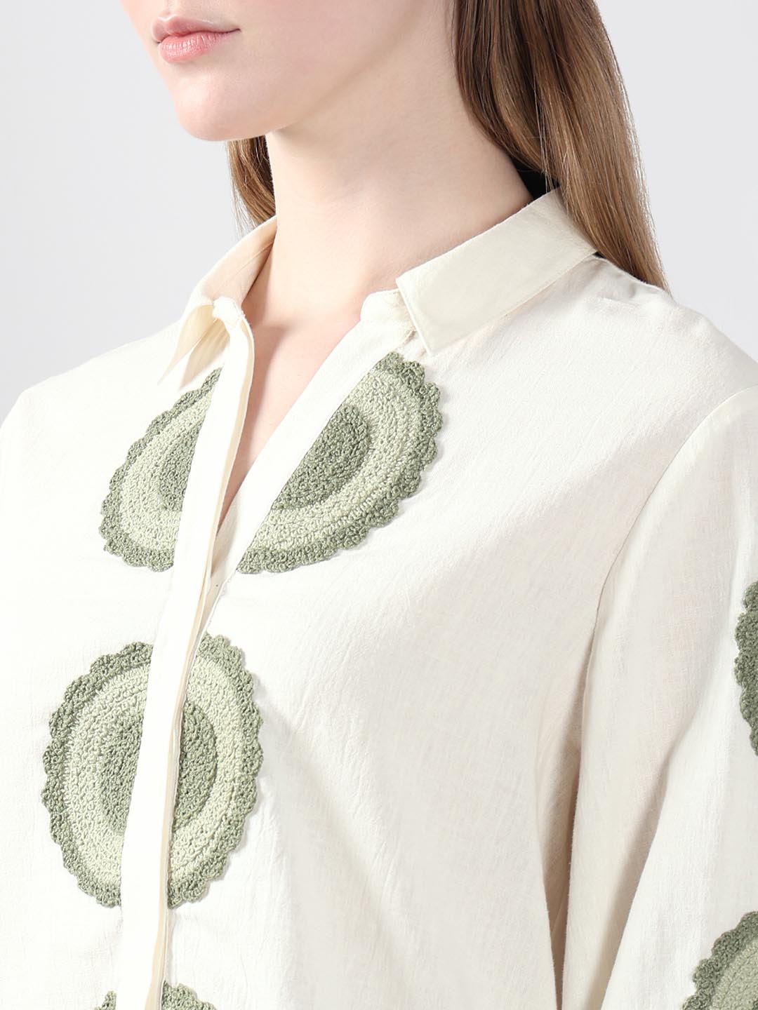 White Embroidered Shirt