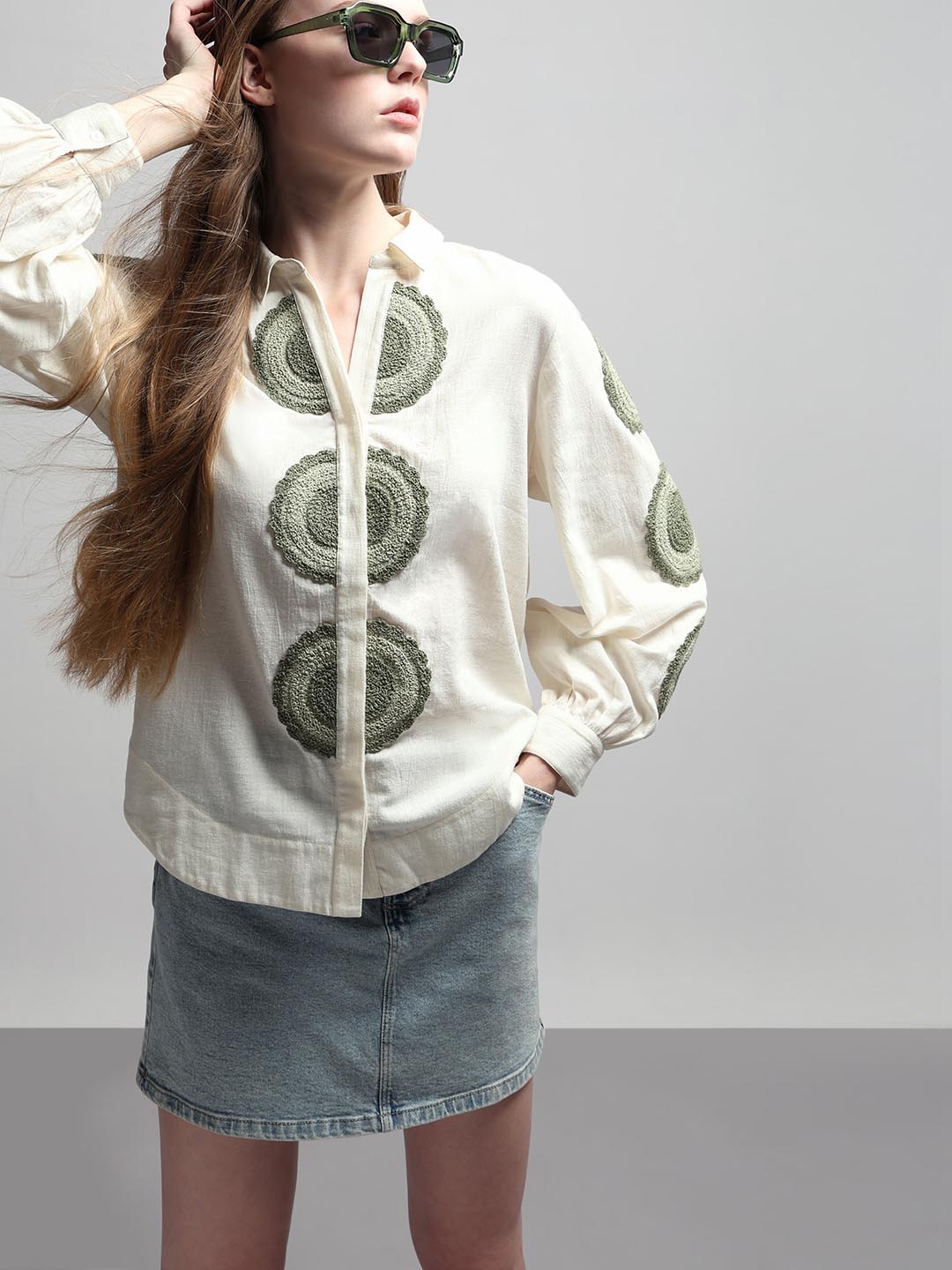 White Embroidered Shirt